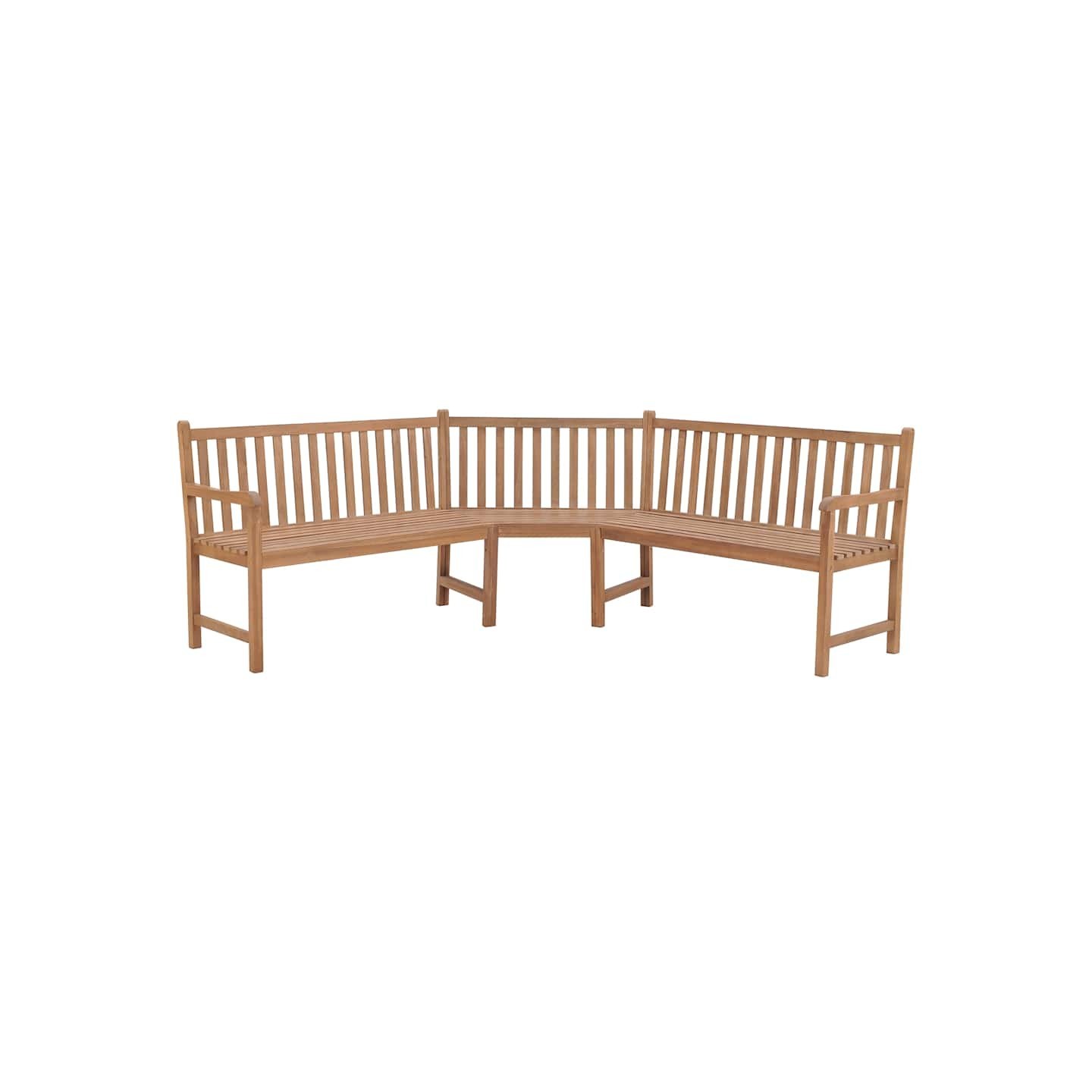 Banc d'angle de jardin 185x185x90 cm bois de teck solide