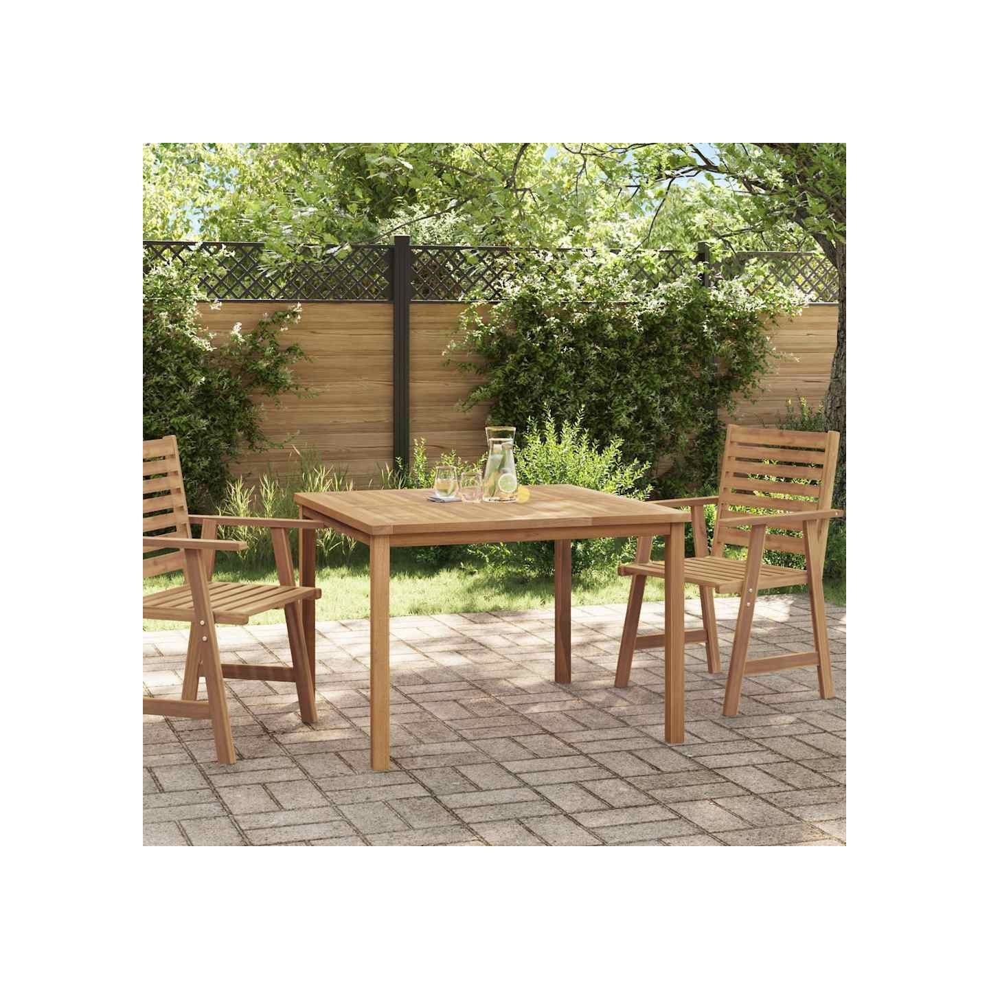 Table à dîner de jardin 110x110x77 cm Bois de teck solide