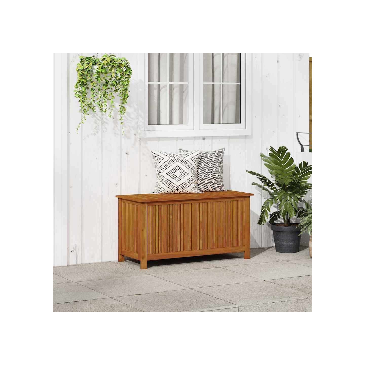 Boîte de rangement de jardin 113x50x58 cm Bois d'acacia solide