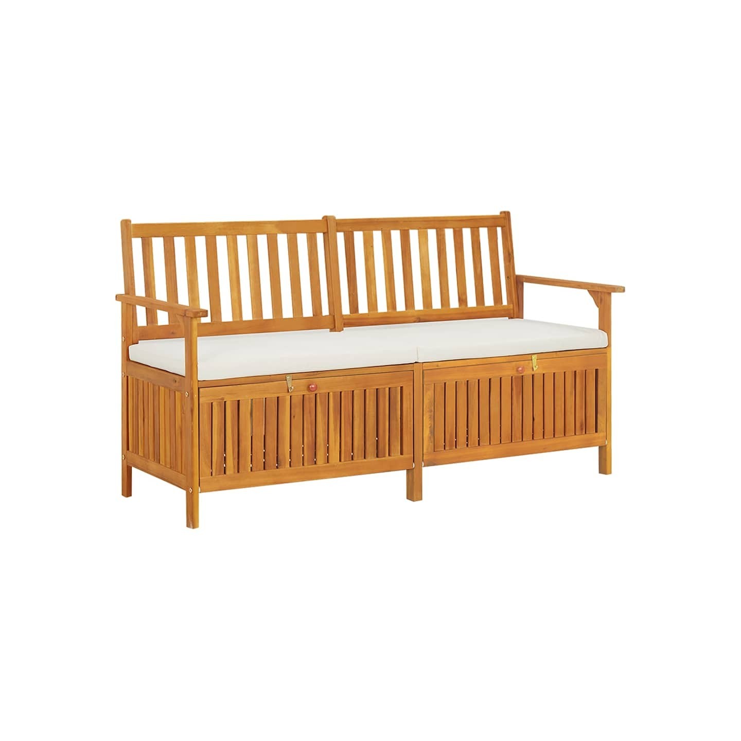 Banc de rangement avec coussin 148 cm Bois d'acacia solide
