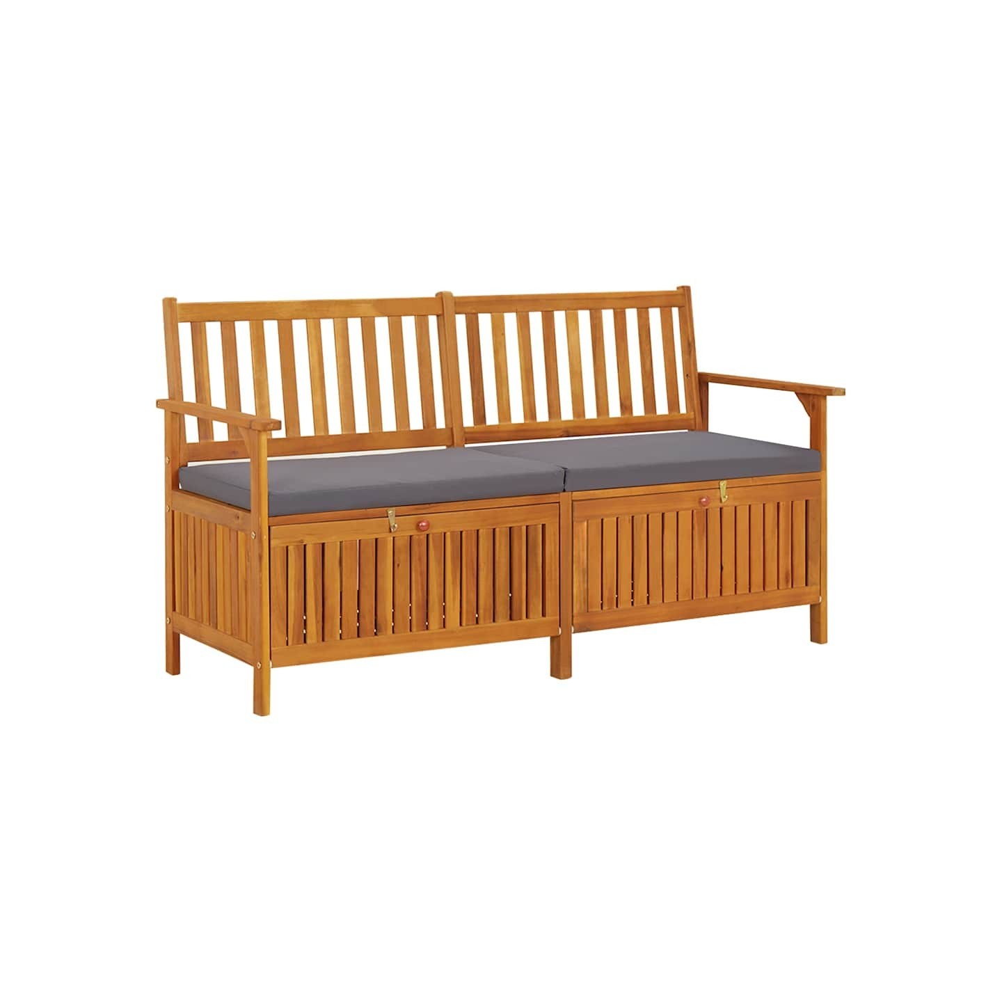 Banc de rangement avec coussin 148 cm Bois d'acacia solide