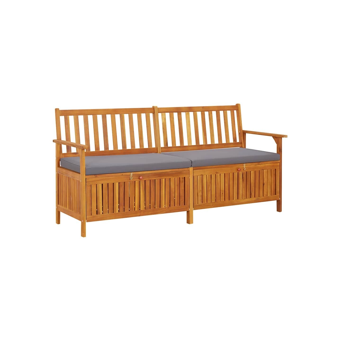 Banc de rangement avec coussin 170 cm Bois d'acacia solide
