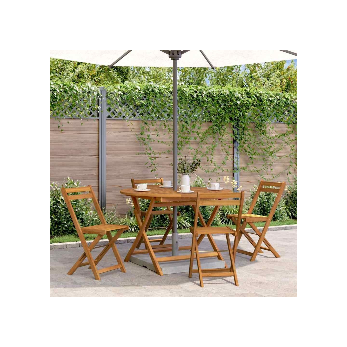 Table pliable de jardin 110 cm Bois d'acacia massif