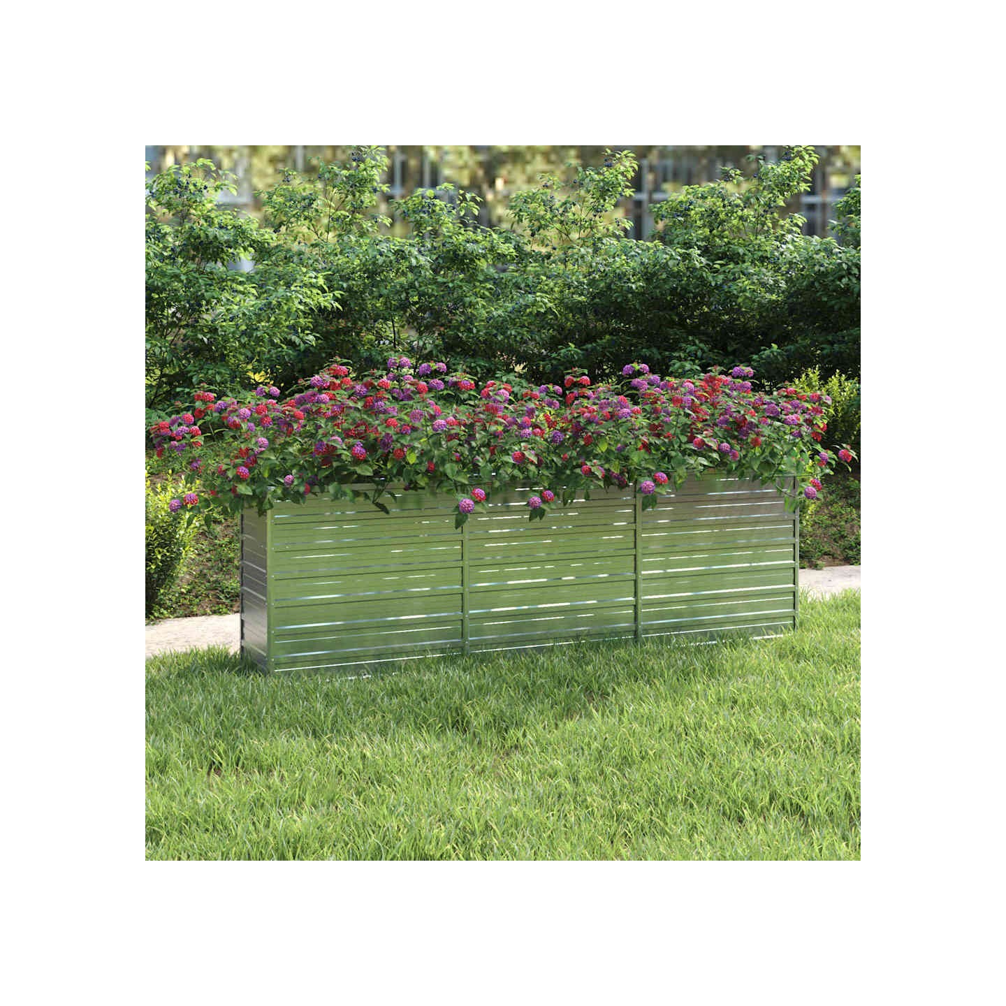 Lit surélevé de jardin 240x40x77 cm Acier galvanisé Argenté