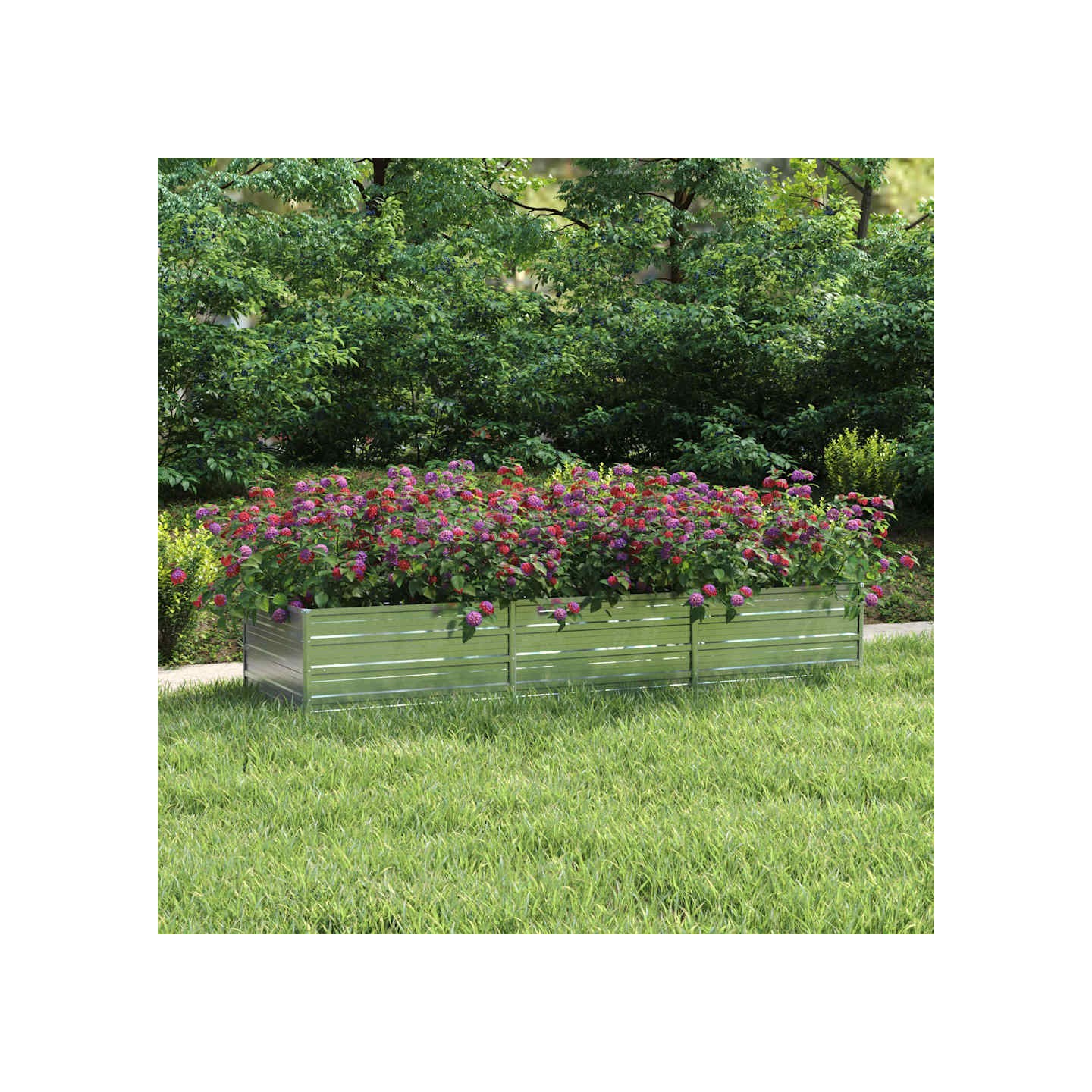 Lit surélevé de jardin 240x80x45 cm Acier galvanisé Argenté