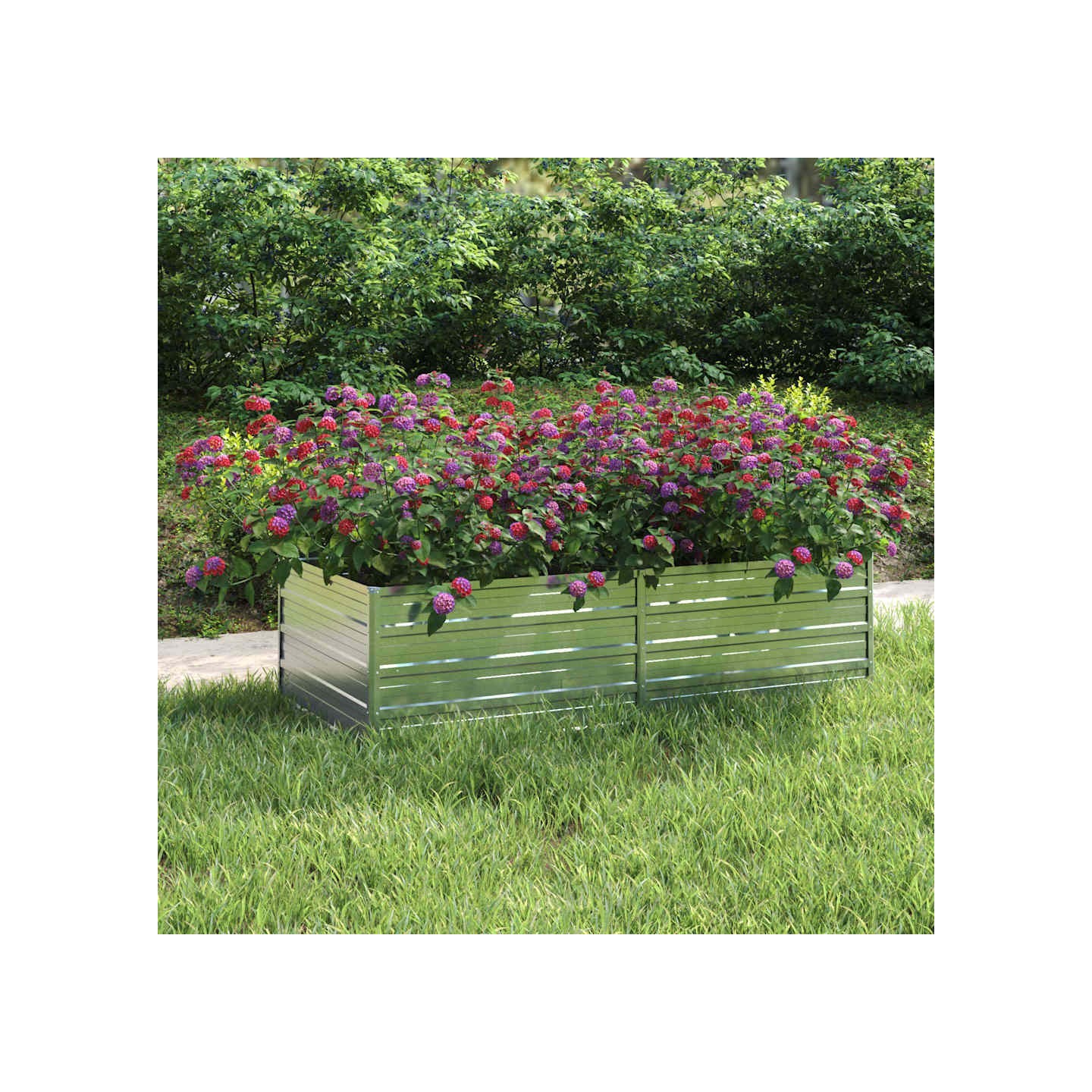 Lit surélevé de jardin 160x80x45 cm Acier galvanisé Argenté