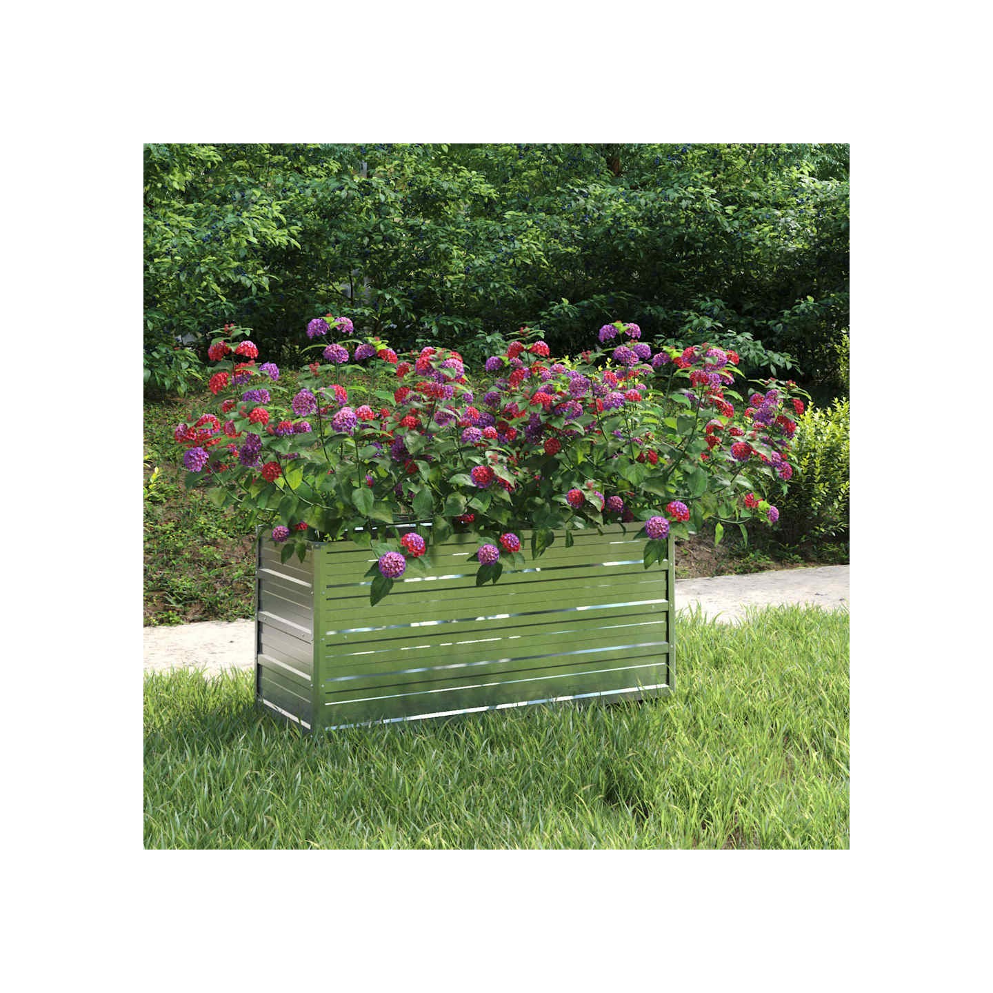 Lit surélevé de jardin 100x40x45 cm Acier galvanisé Argenté