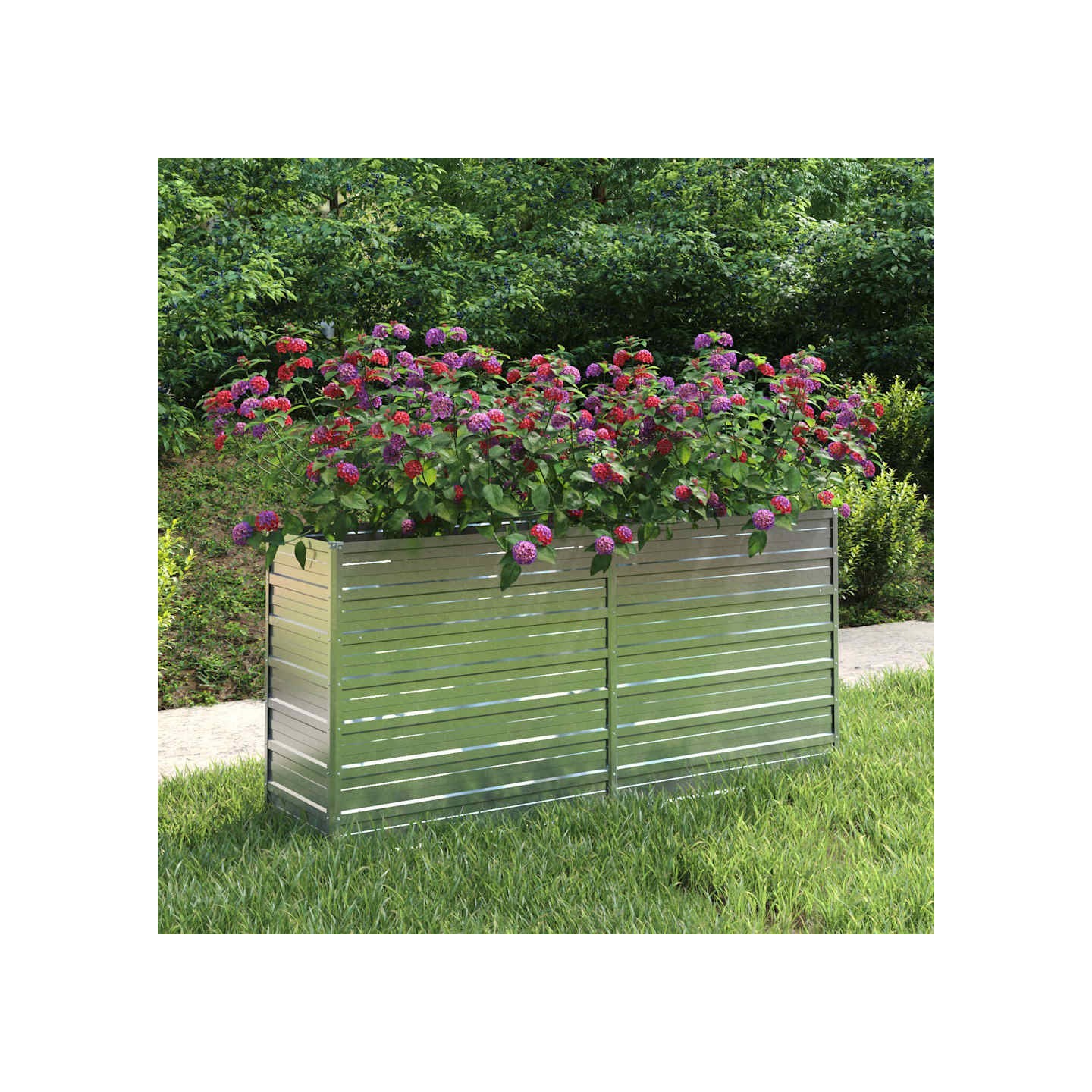 Lit surélevé de jardin 160x40x77 cm Acier galvanisé Argenté
