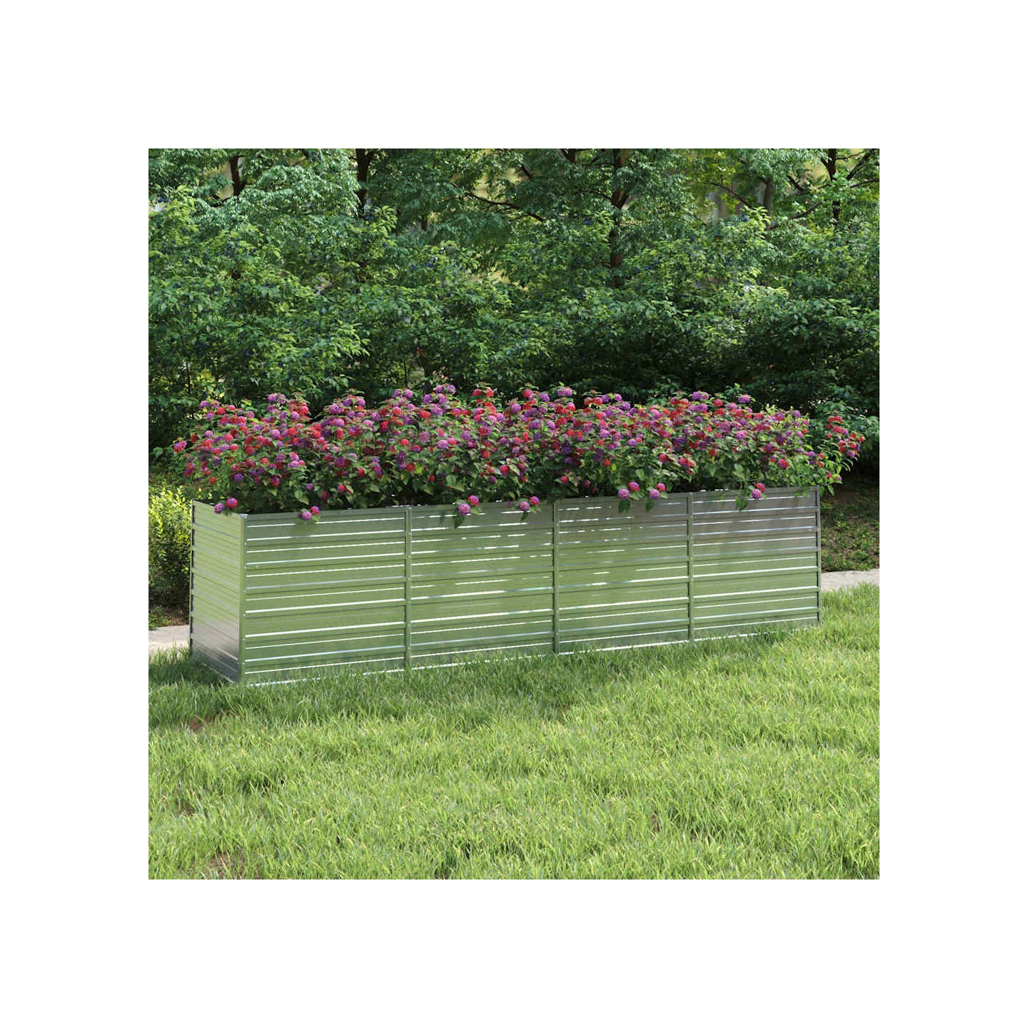 Lit surélevé de jardin 320x80x77 cm Acier galvanisé Argenté
