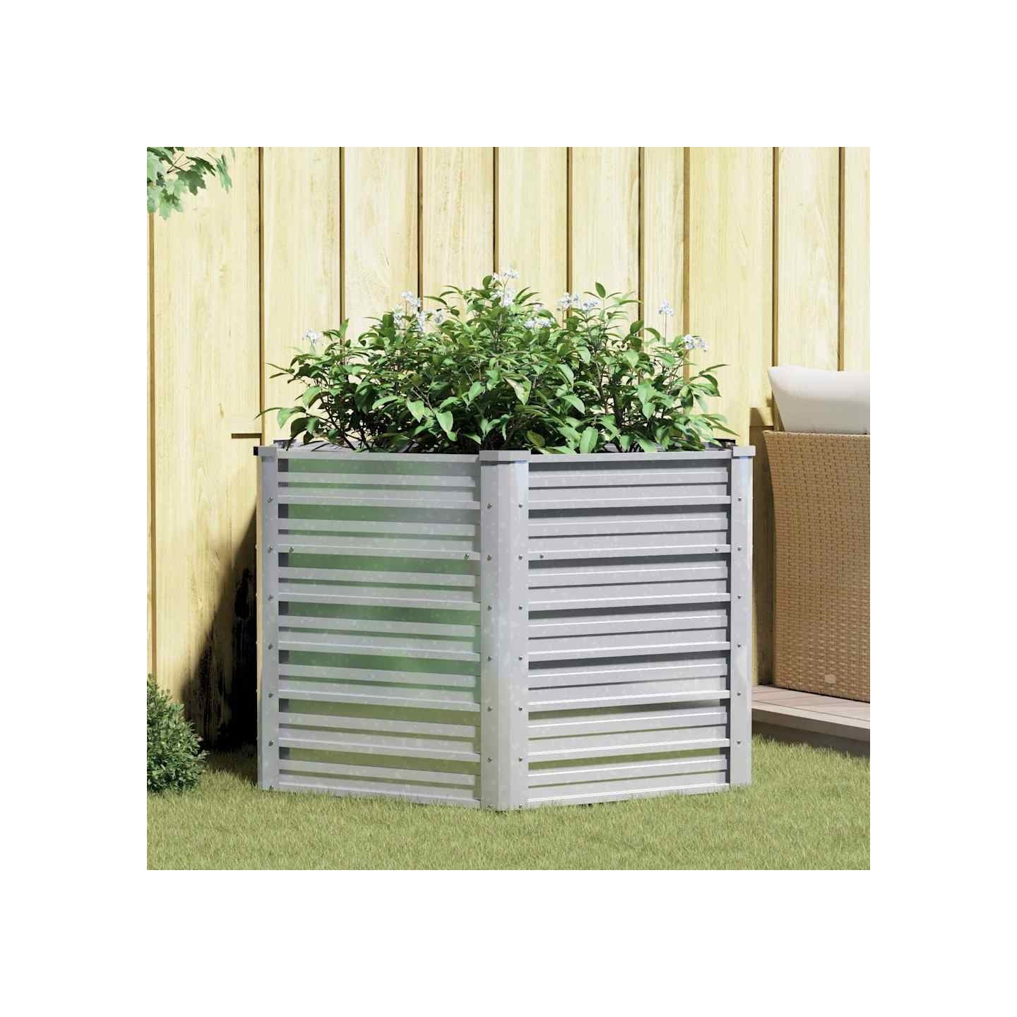 Lit surélevé de jardin 129x77 cm Acier galvanisé Argenté