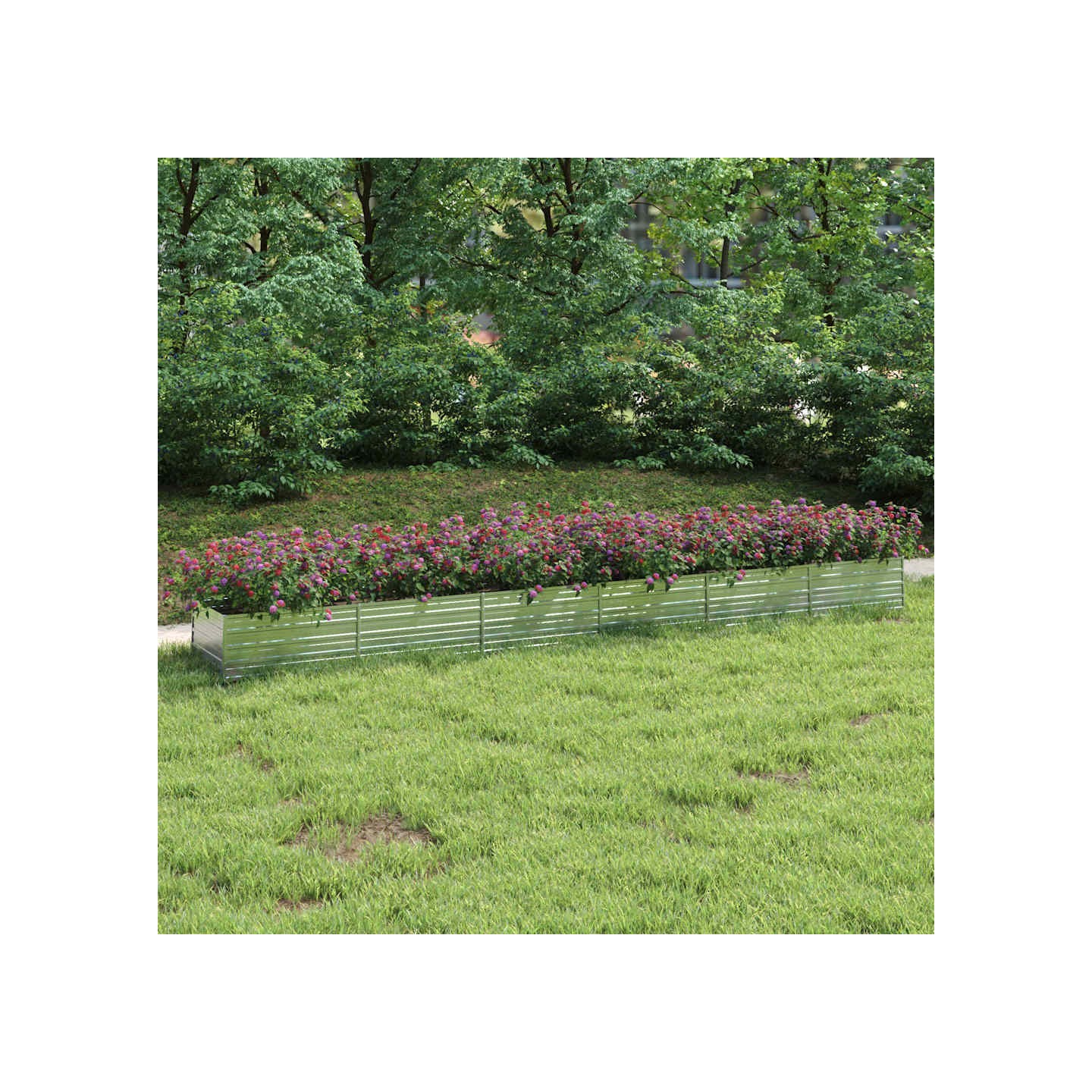 Lit surélevé de jardin 600x80x45 cm Acier galvanisé Argenté