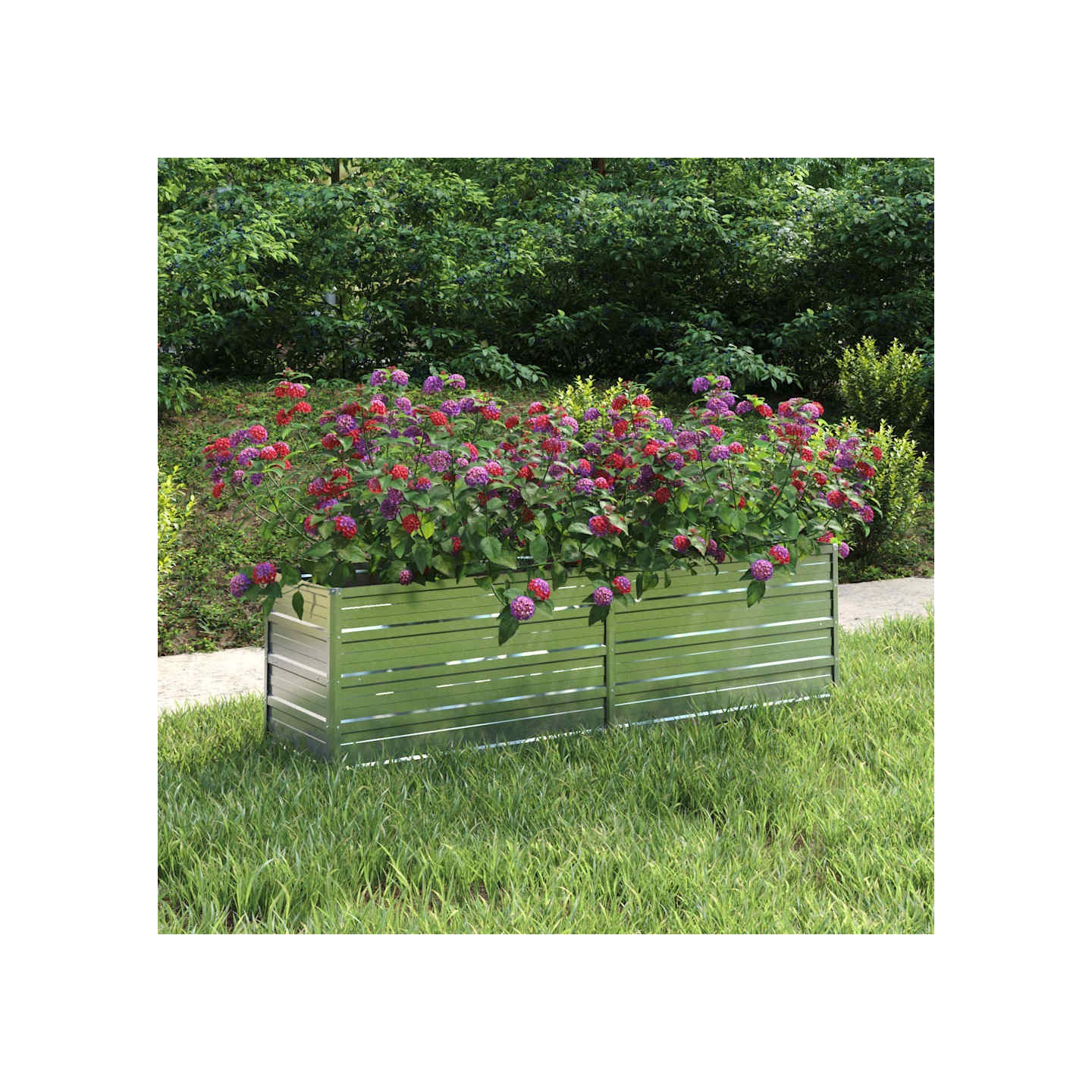 Lit surélevé de jardin 160x40x45 cm Acier galvanisé Argenté