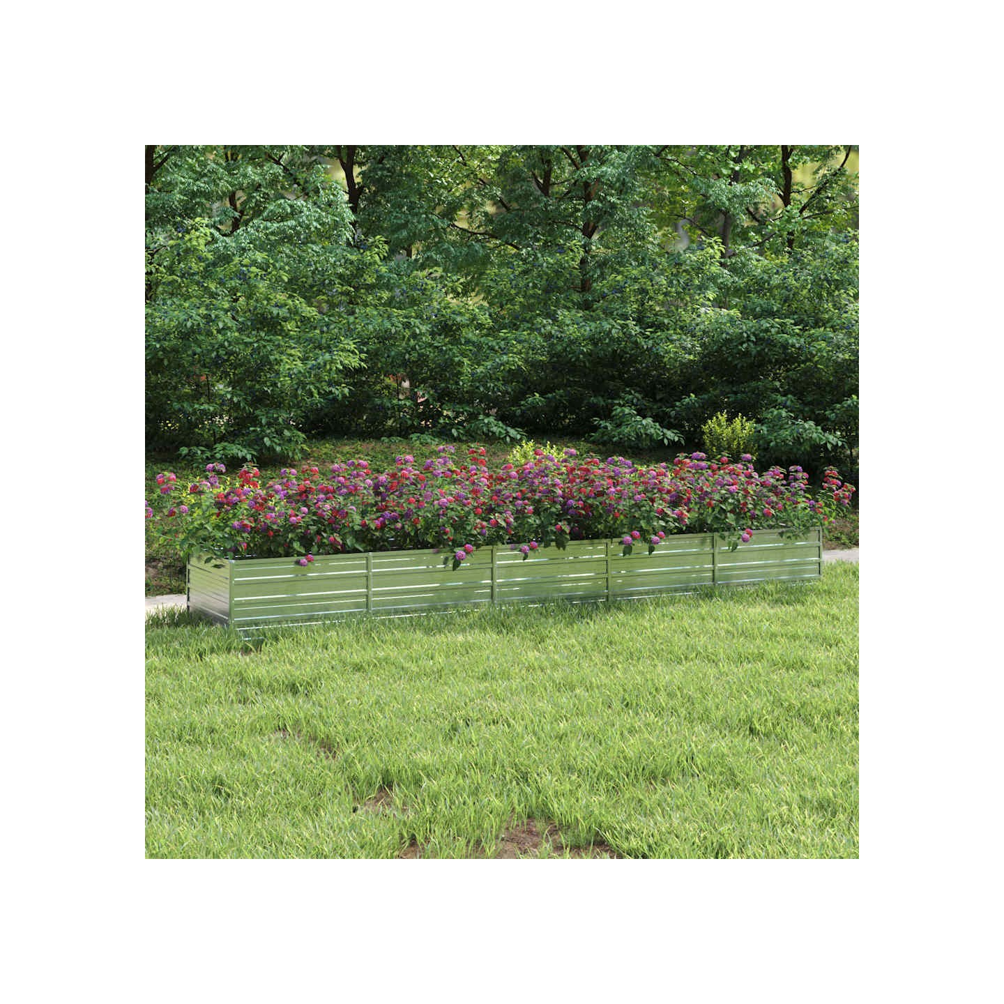 Lit surélevé de jardin 400x80x45 cm Acier galvanisé Argenté