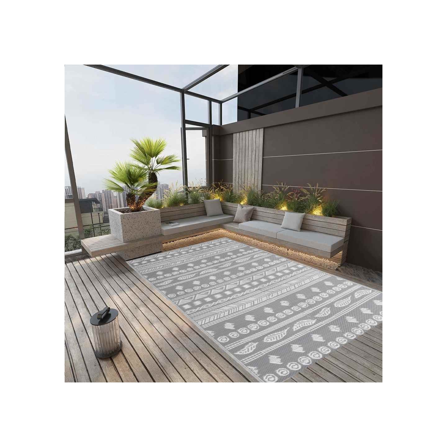 Tapis d'extérieur ARAKIL Gris 140x200 cm PP