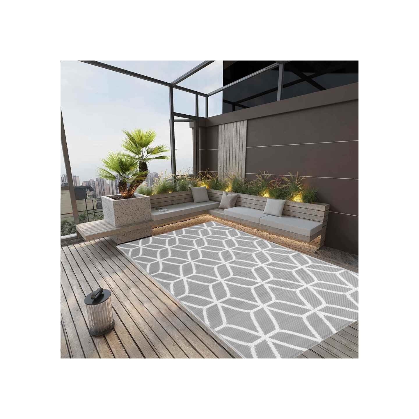 Tapis d'extérieur ARAKIL Gris 140x200 cm PP
