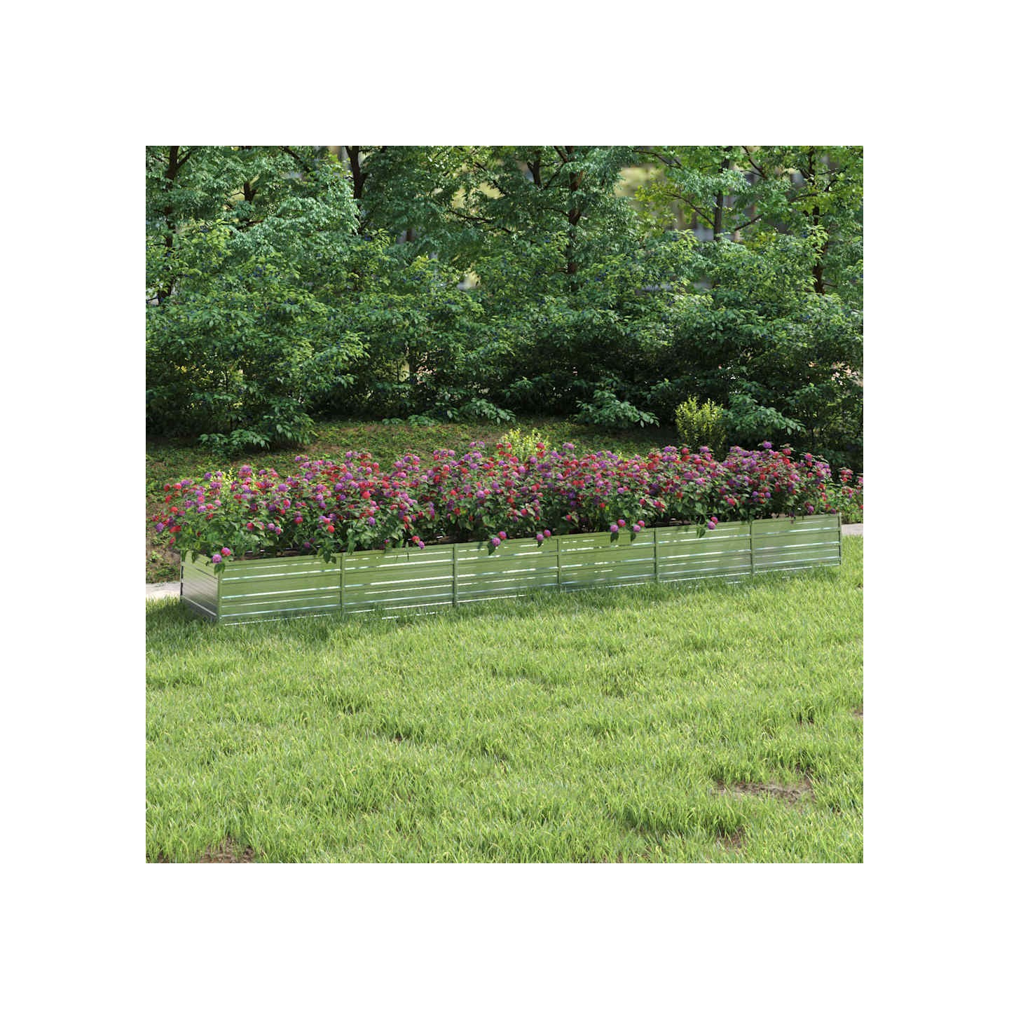 Lit surélevé de jardin 480x80x45 cm Acier galvanisé Argenté