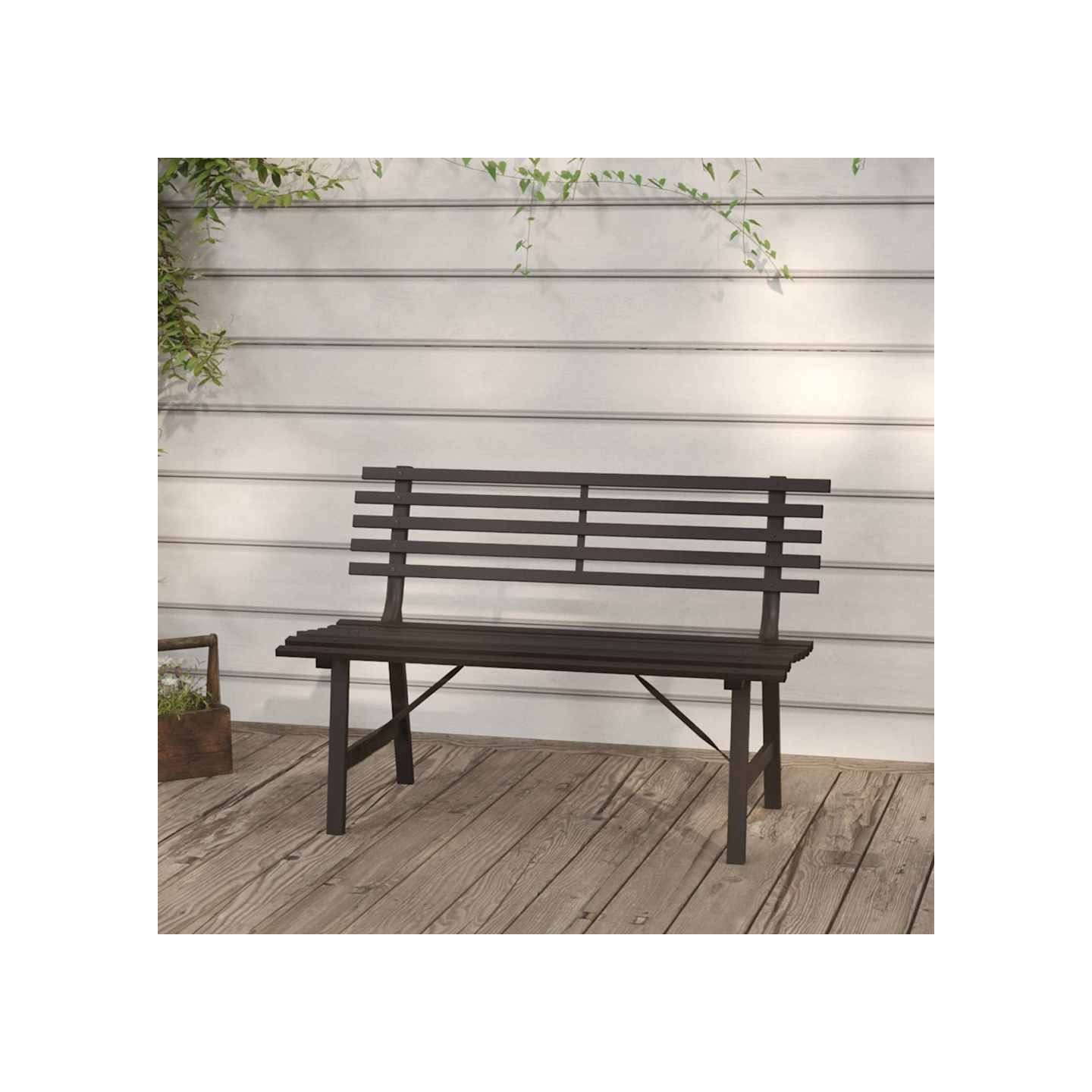 Banc de jardin 110 cm Acier Noir