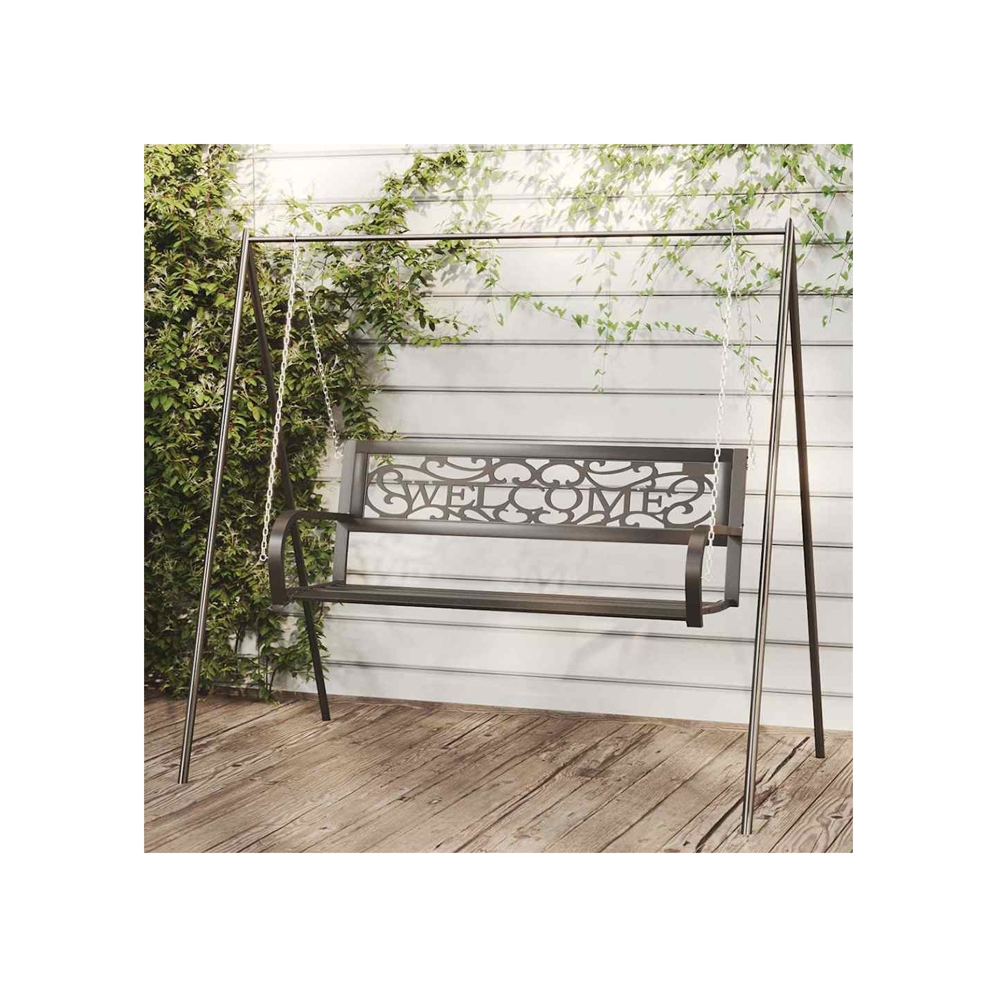 Balancelle de jardin 125 cm Acier et plastique Noir
