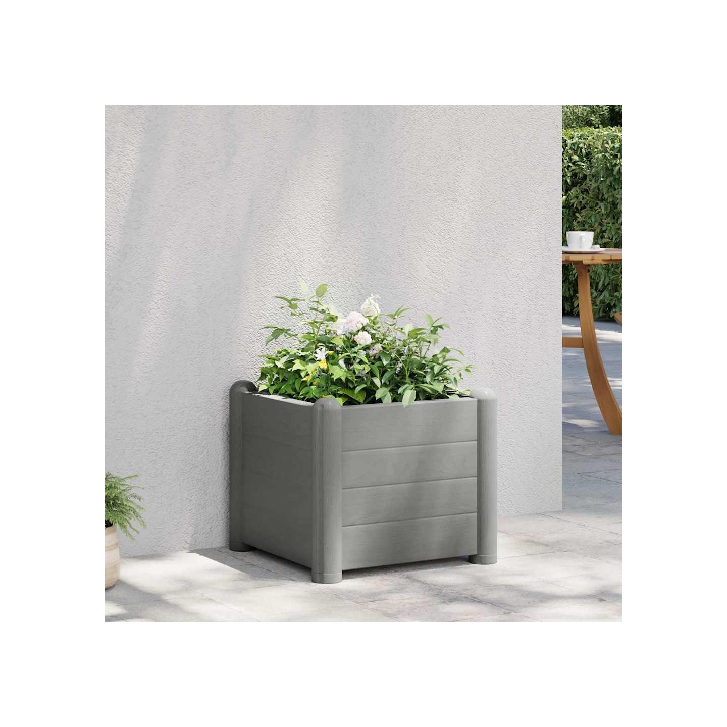 Lit surélevé de jardin PP Gris pierre 43x43x35 cm