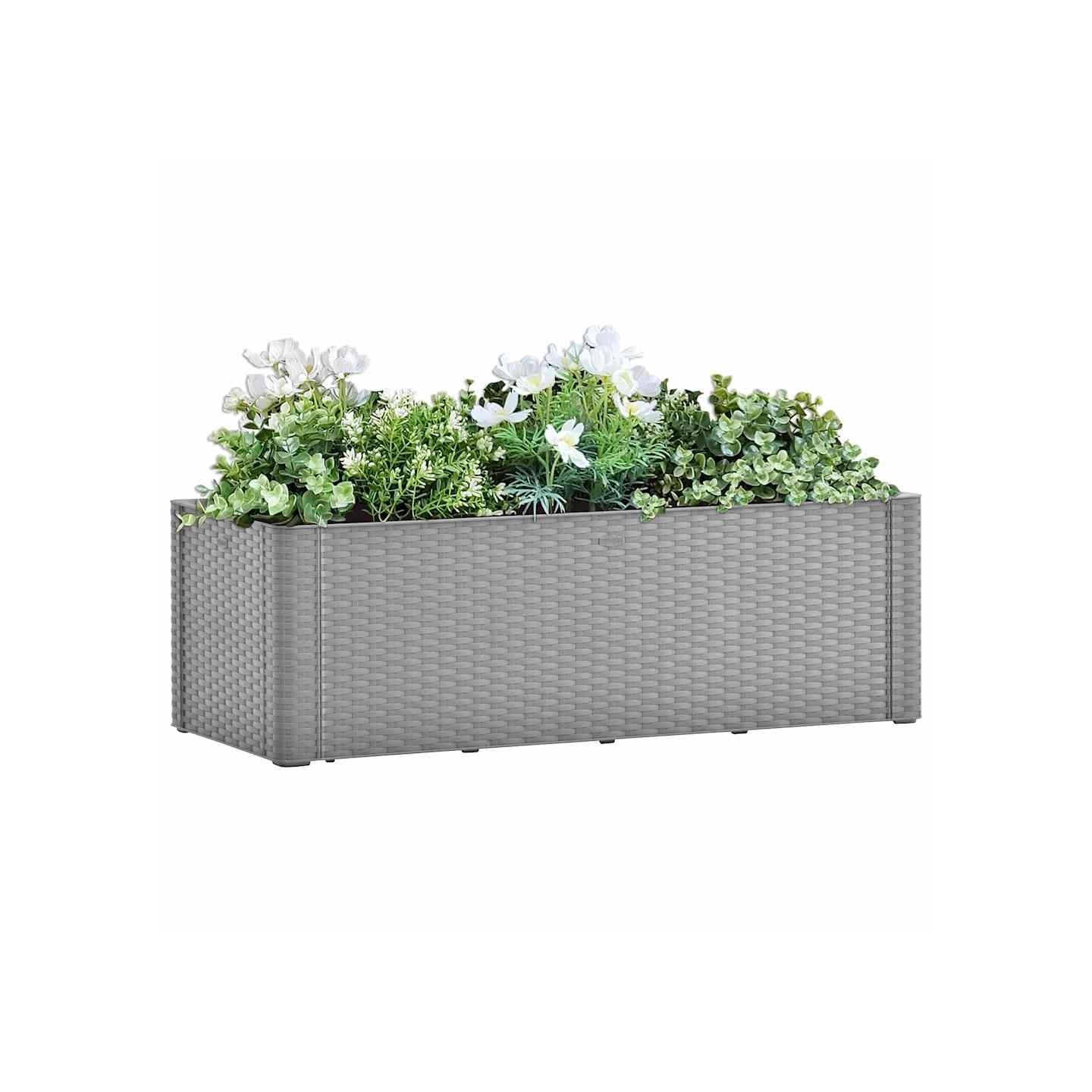 Lit surélevé de jardin avec système d'arrosage Gris 100x43x33cm