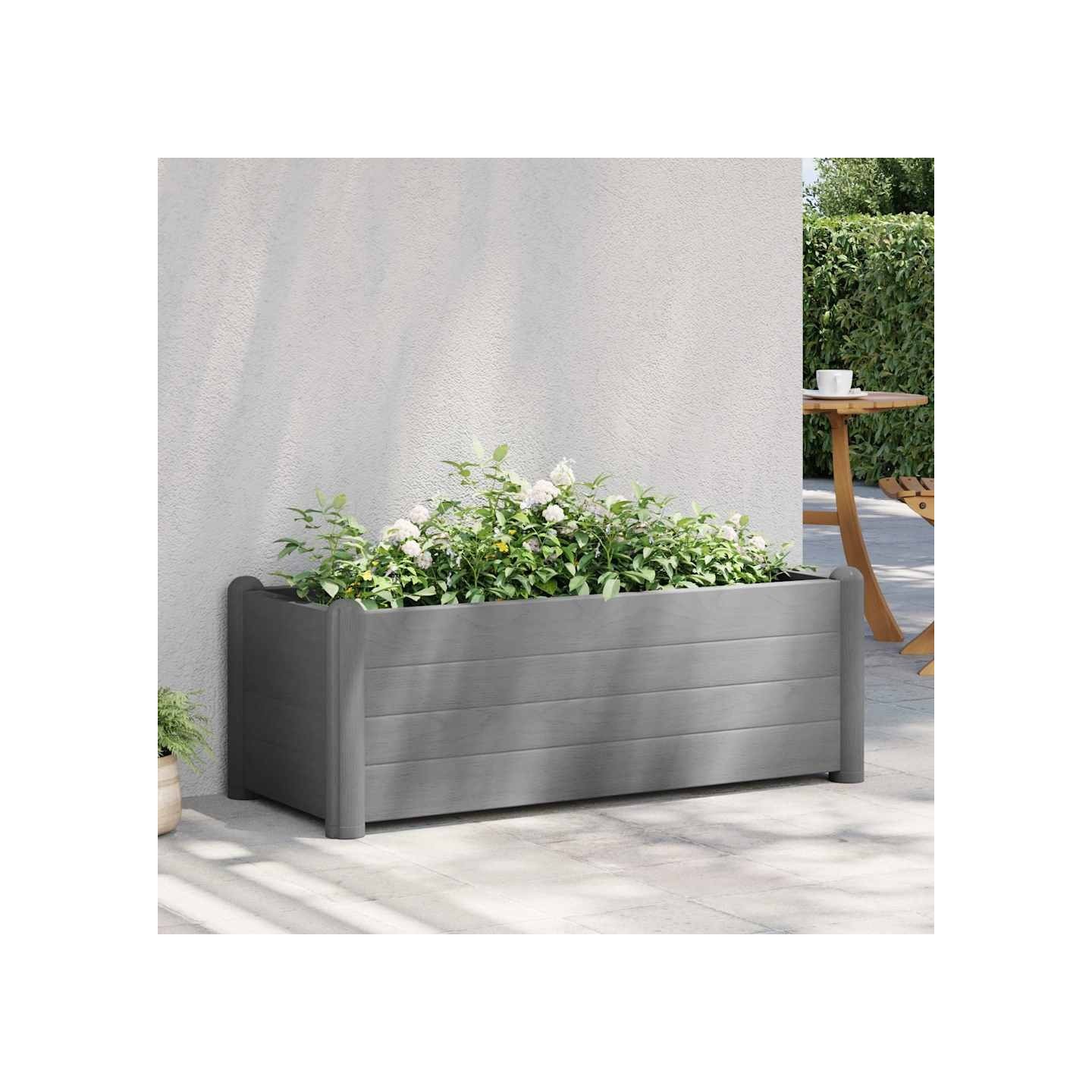 Lit surélevé de jardin PP Gris pierre 100x43x35 cm
