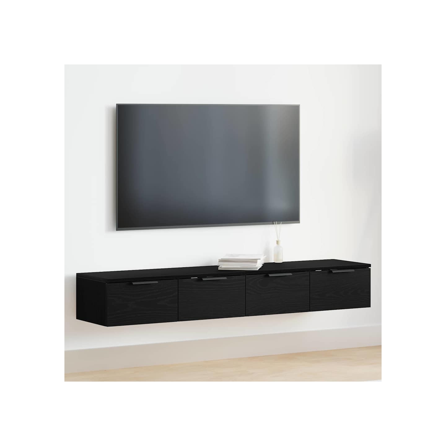 Meuble mural 2 pc Chêne noir 68 x 30 x 20 cm Bois d'ingénierie