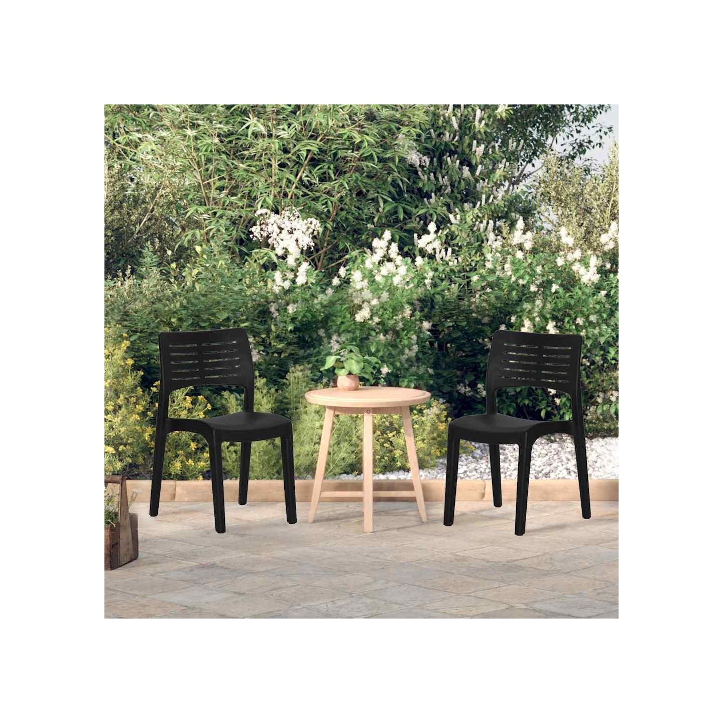 Chaises de jardin lot de 2 Anthracite Polypropylène