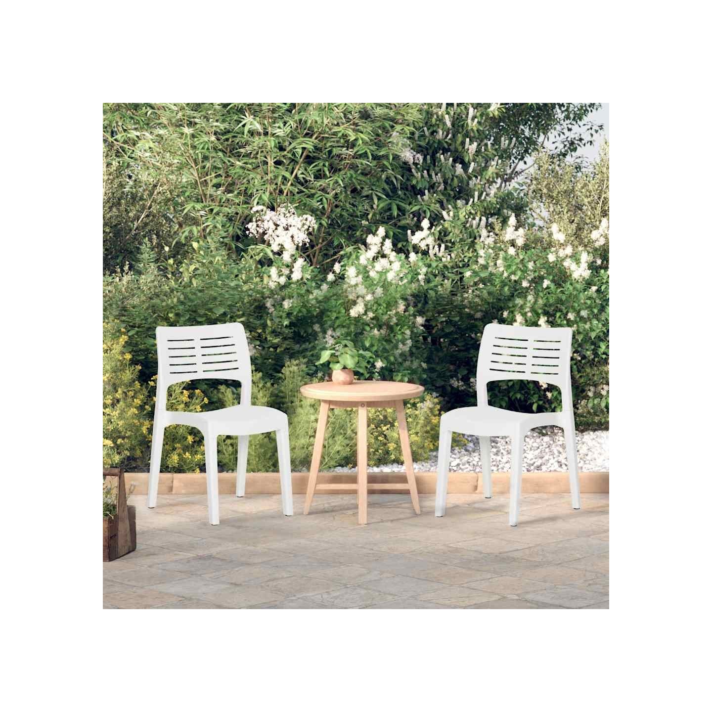 Chaises de jardin lot de 2 Blanc Polypropylène