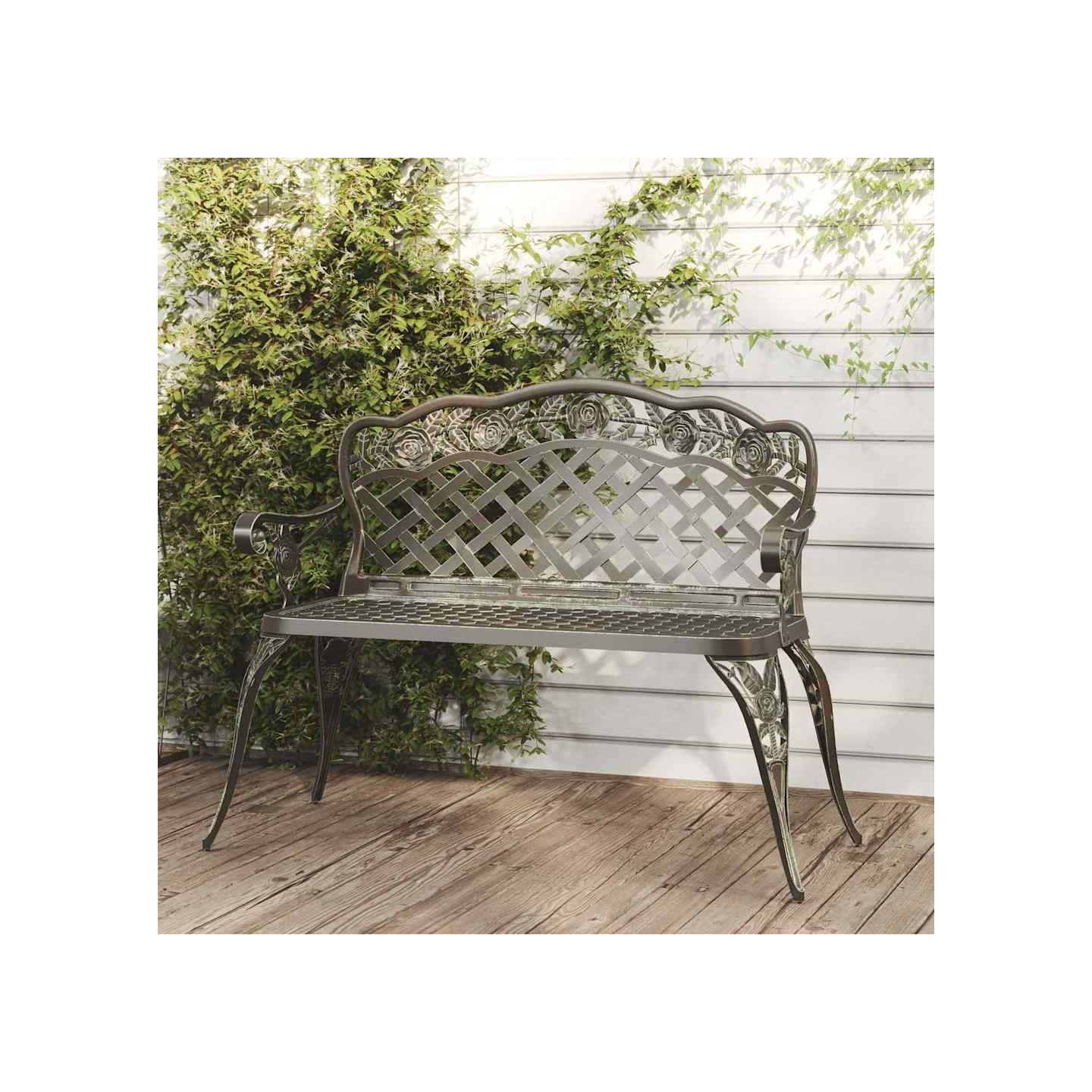 Banc de jardin 108 cm Aluminium coulé Vert