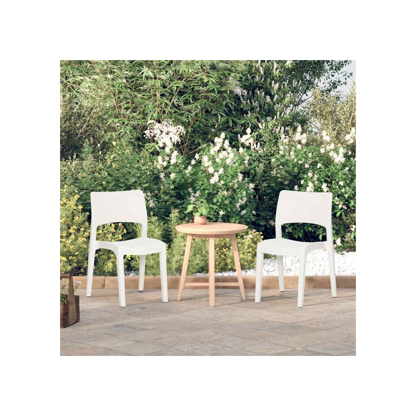 Chaises de jardin lot de 2 Blanc Polypropylène