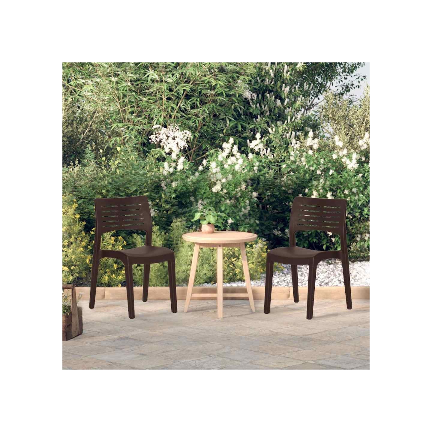 Chaises de jardin lot de 2 Moka Polypropylène