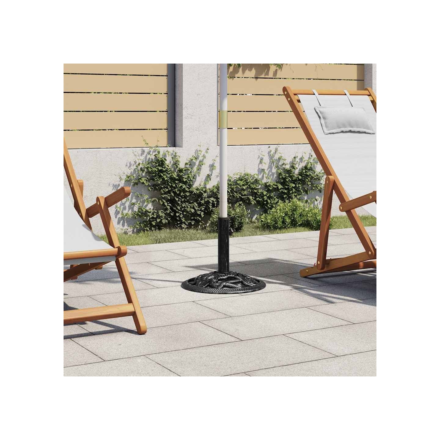 Socle de parasol Noir 40x40x32 cm Fonte