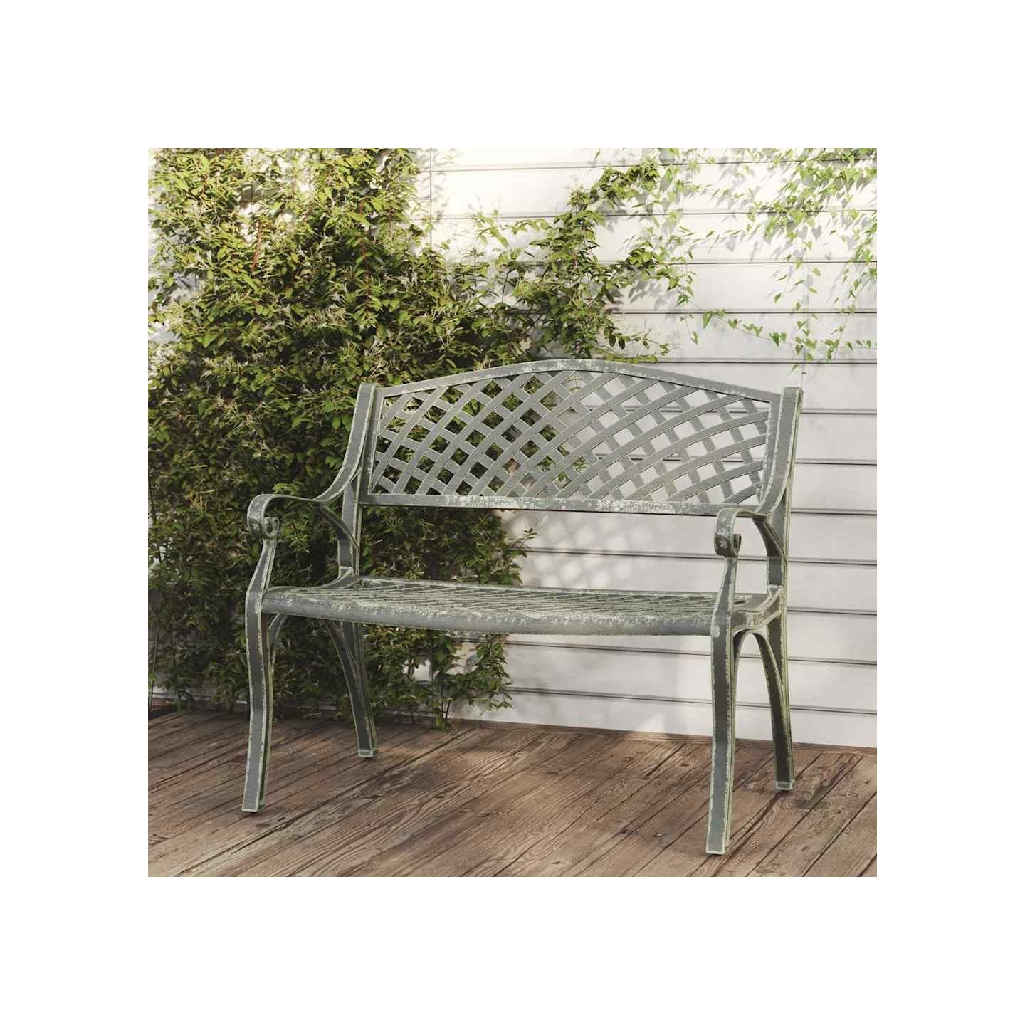 Banc de jardin 102 cm Aluminium coulé Vert
