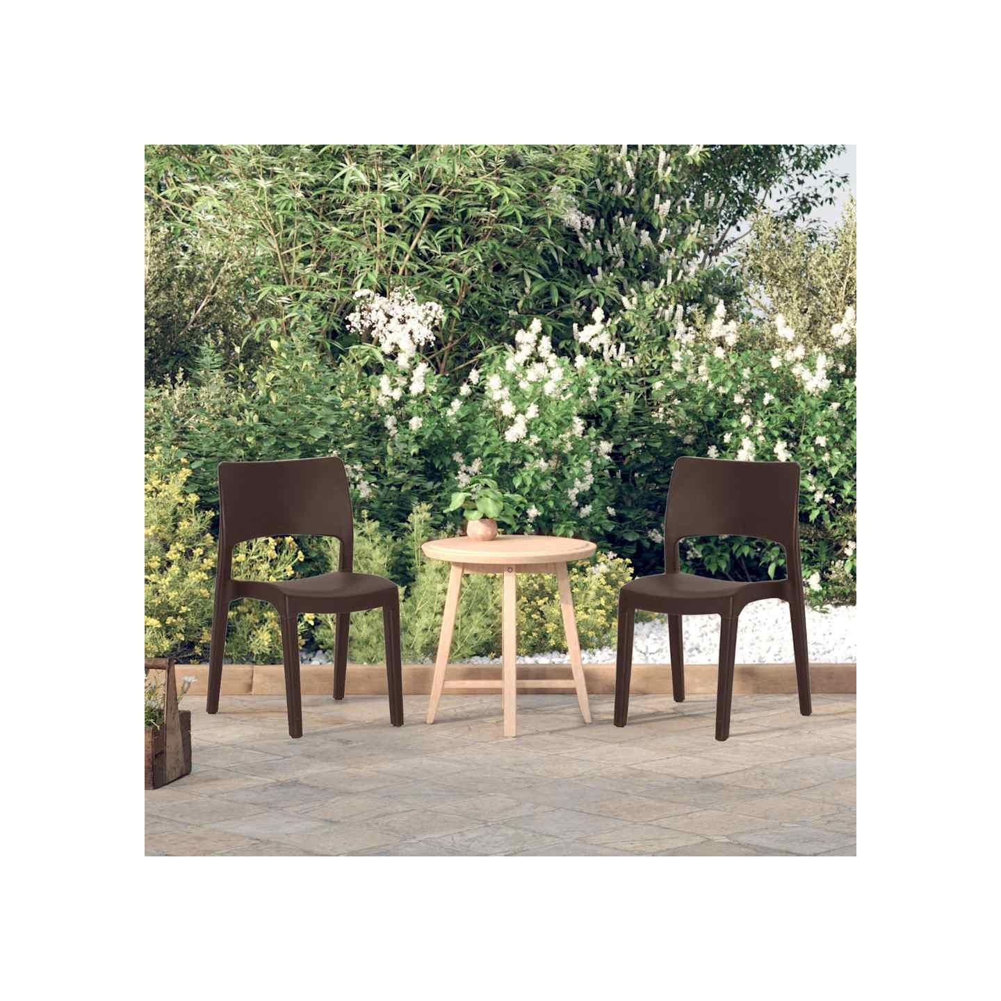 Chaises de jardin lot de 2 Moka Polypropylène