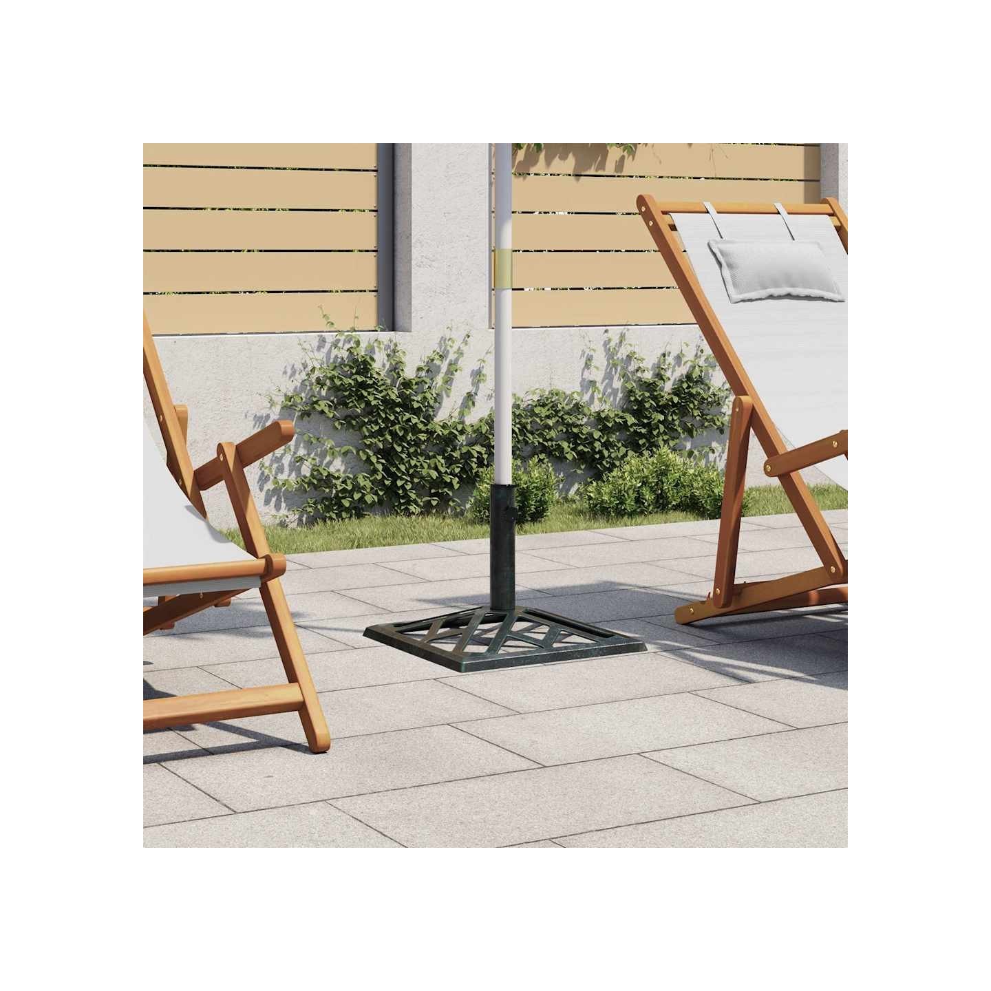Socle de parasol Vert 44x44x31 cm Fonte