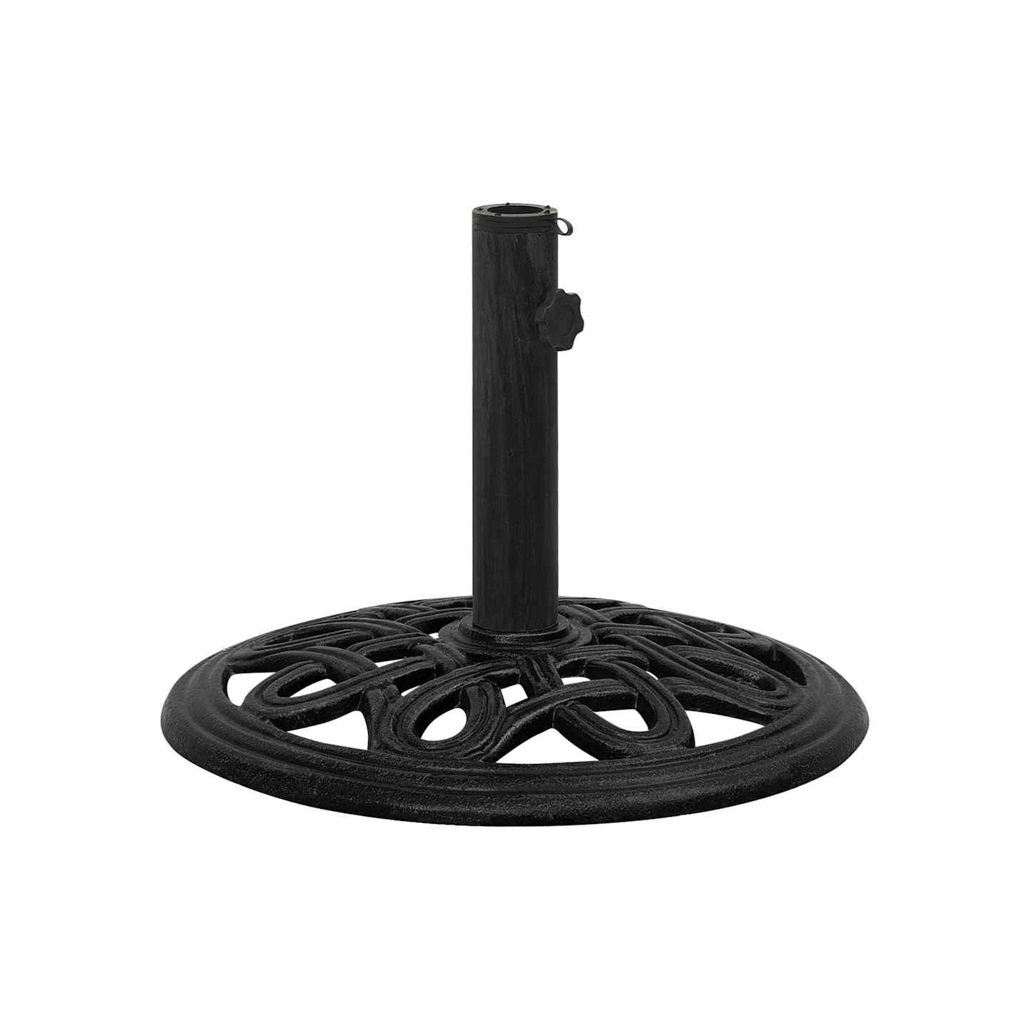 Socle de parasol Noir 44x44x32 cm Fonte