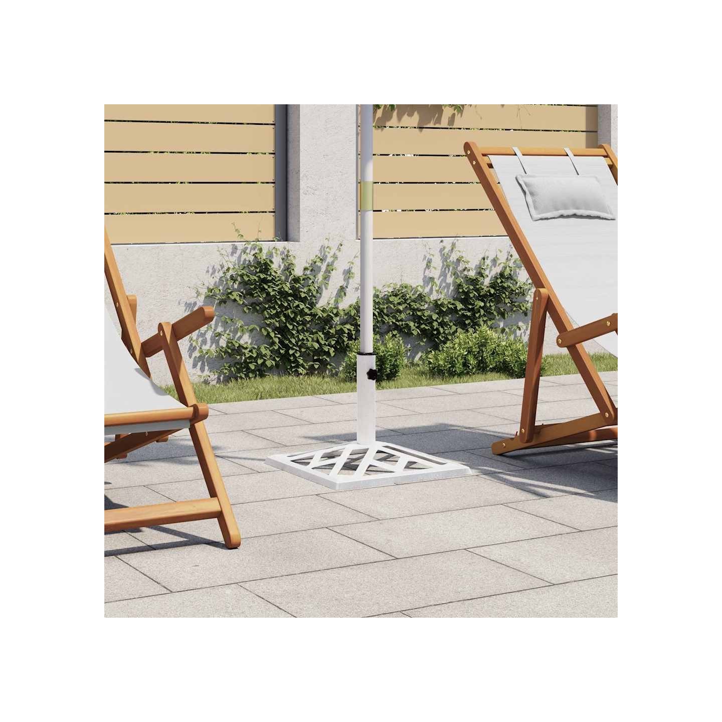 Socle de parasol Blanc 44x44x31 cm Fonte