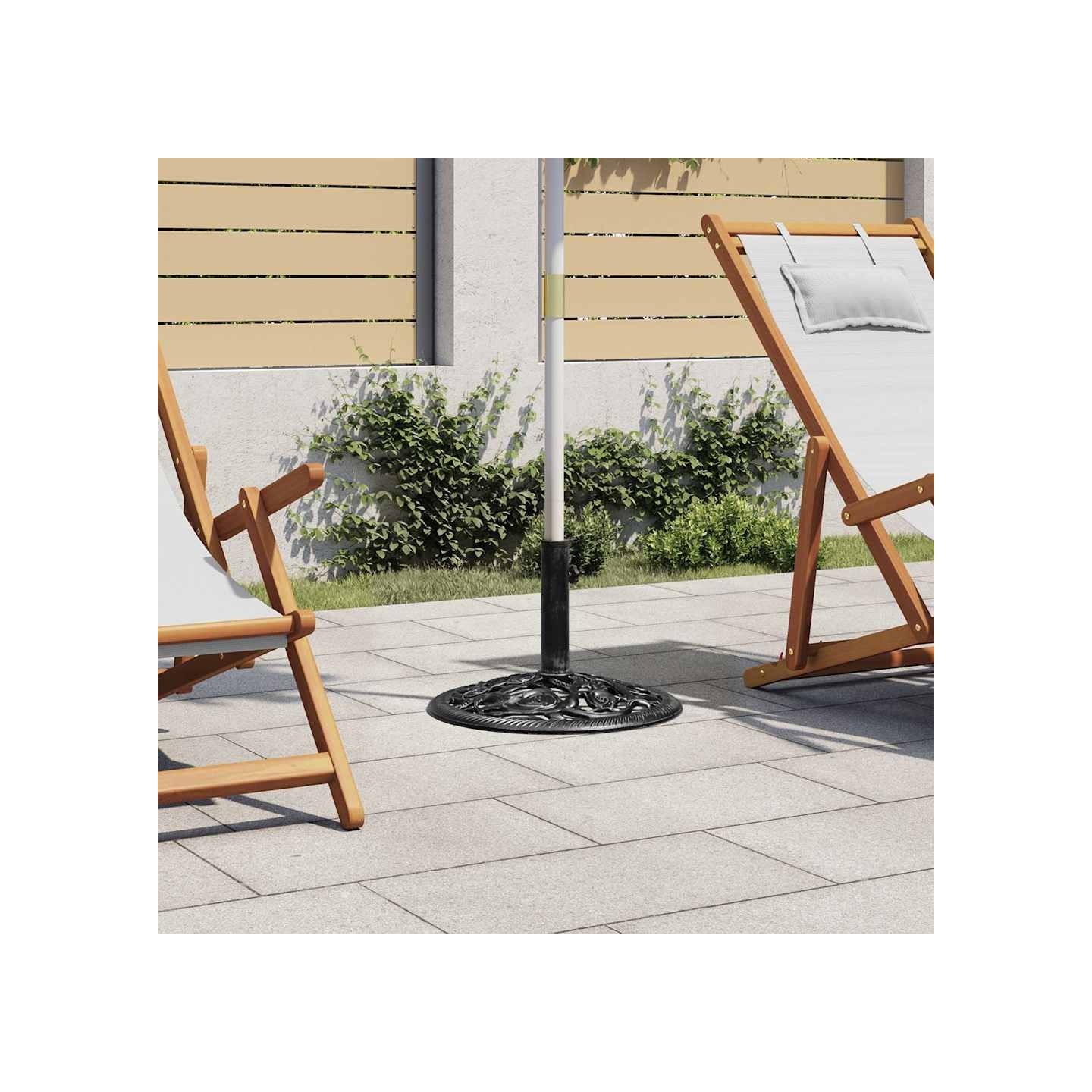 Socle de parasol Noir 48x48x33 cm Fonte