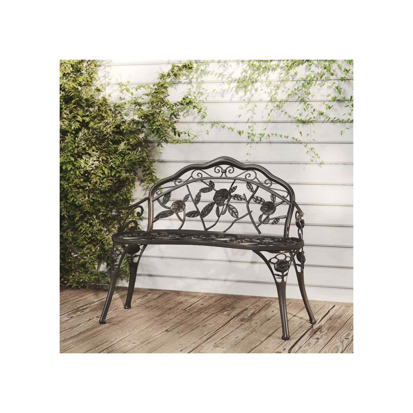 Banc de jardin 100 cm Aluminium coulé Noir
