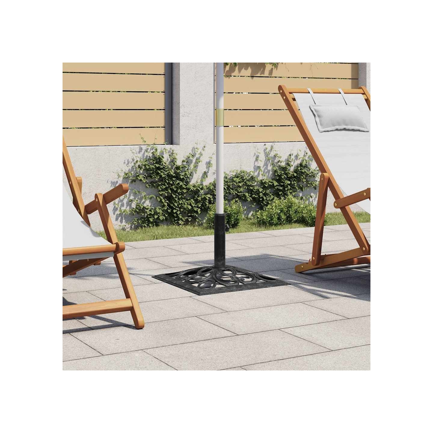 Socle de parasol Noir 47x47x33 cm Fonte