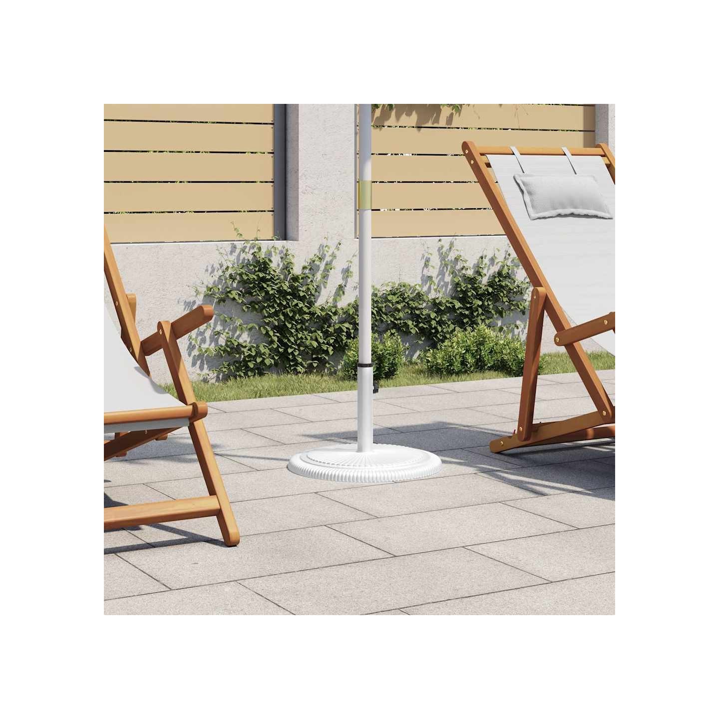 Socle de parasol Blanc 45x45x30 cm Fonte