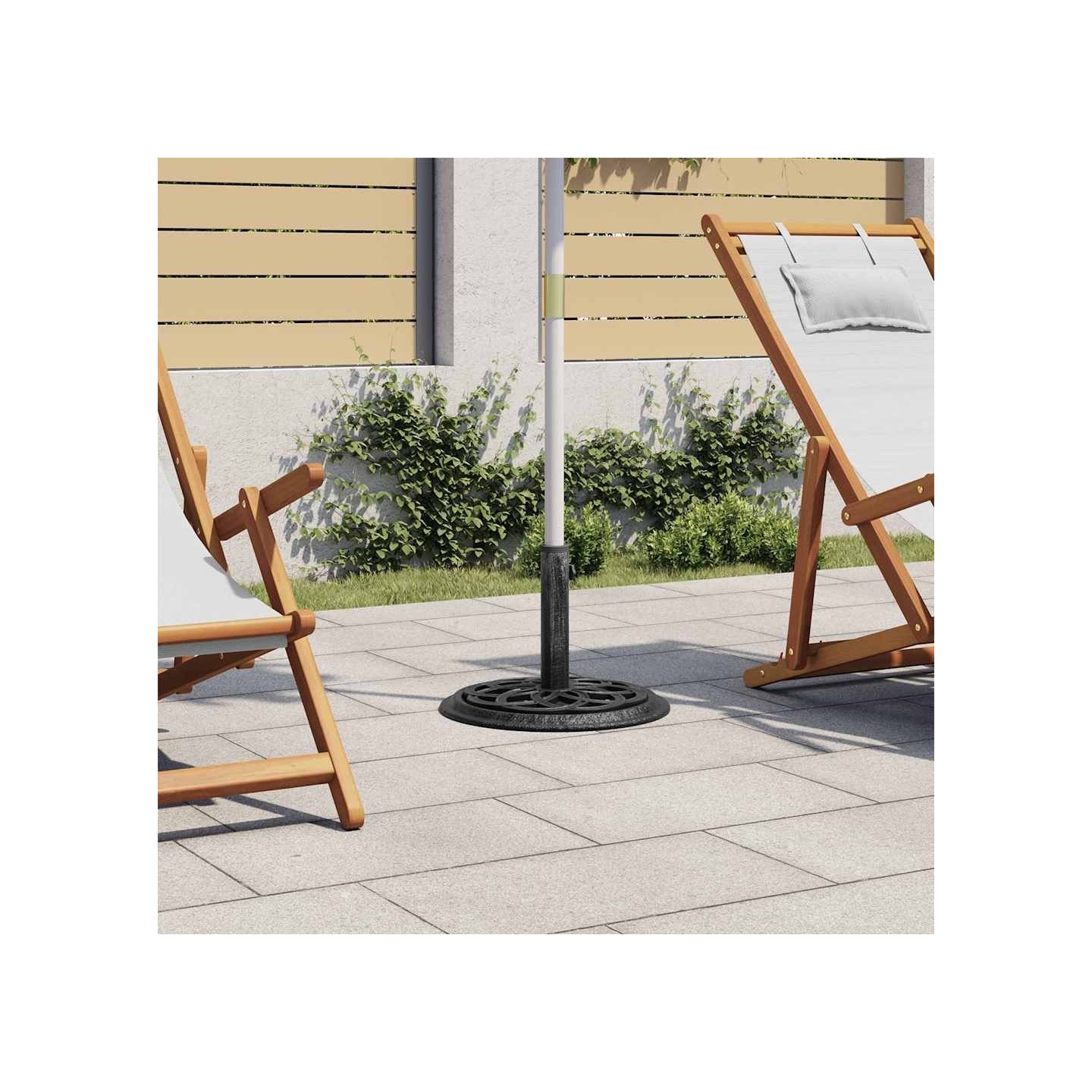 Socle de parasol Noir 44x44x31 cm Fonte