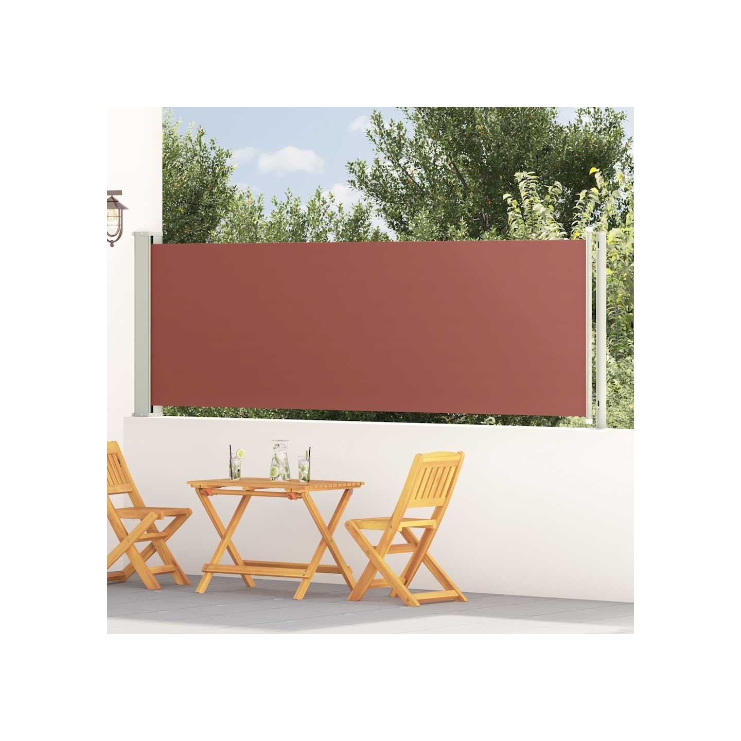 Auvent latéral rétractable de patio 117x614 cm Marron
