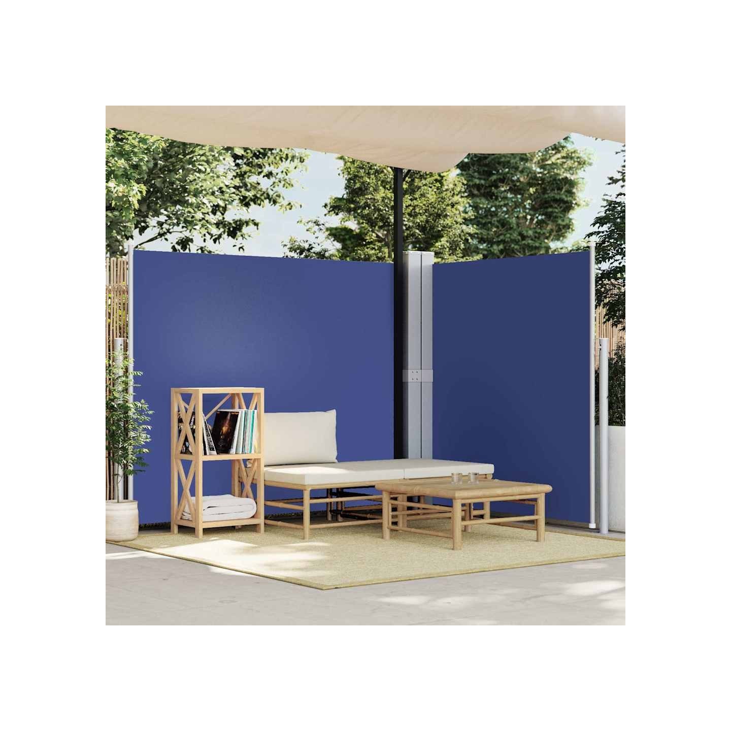 Auvent latéral rétractable Bleu 180x600 cm
