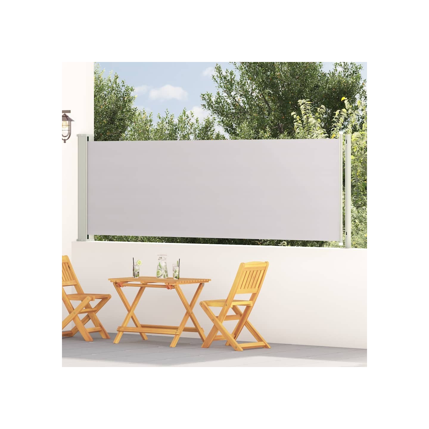 Auvent latéral rétractable de patio 117x614 cm Gris