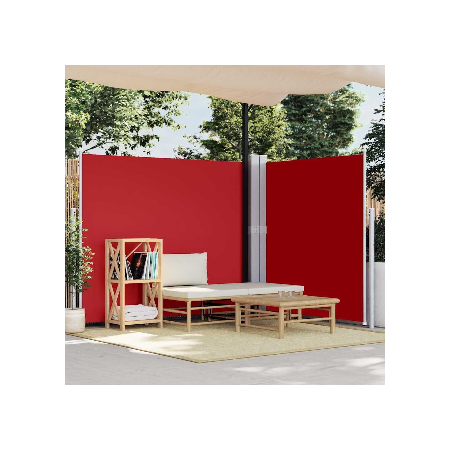 Auvent latéral rétractable Rouge 180x600 cm