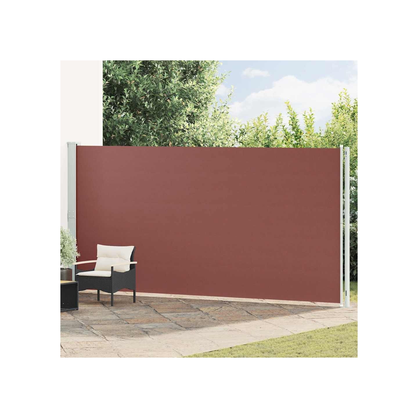 Auvent latéral rétractable de patio 200x614 cm Marron