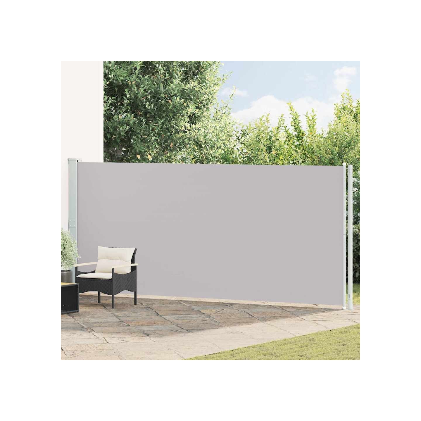 Auvent latéral rétractable de patio 180x614 cm Gris