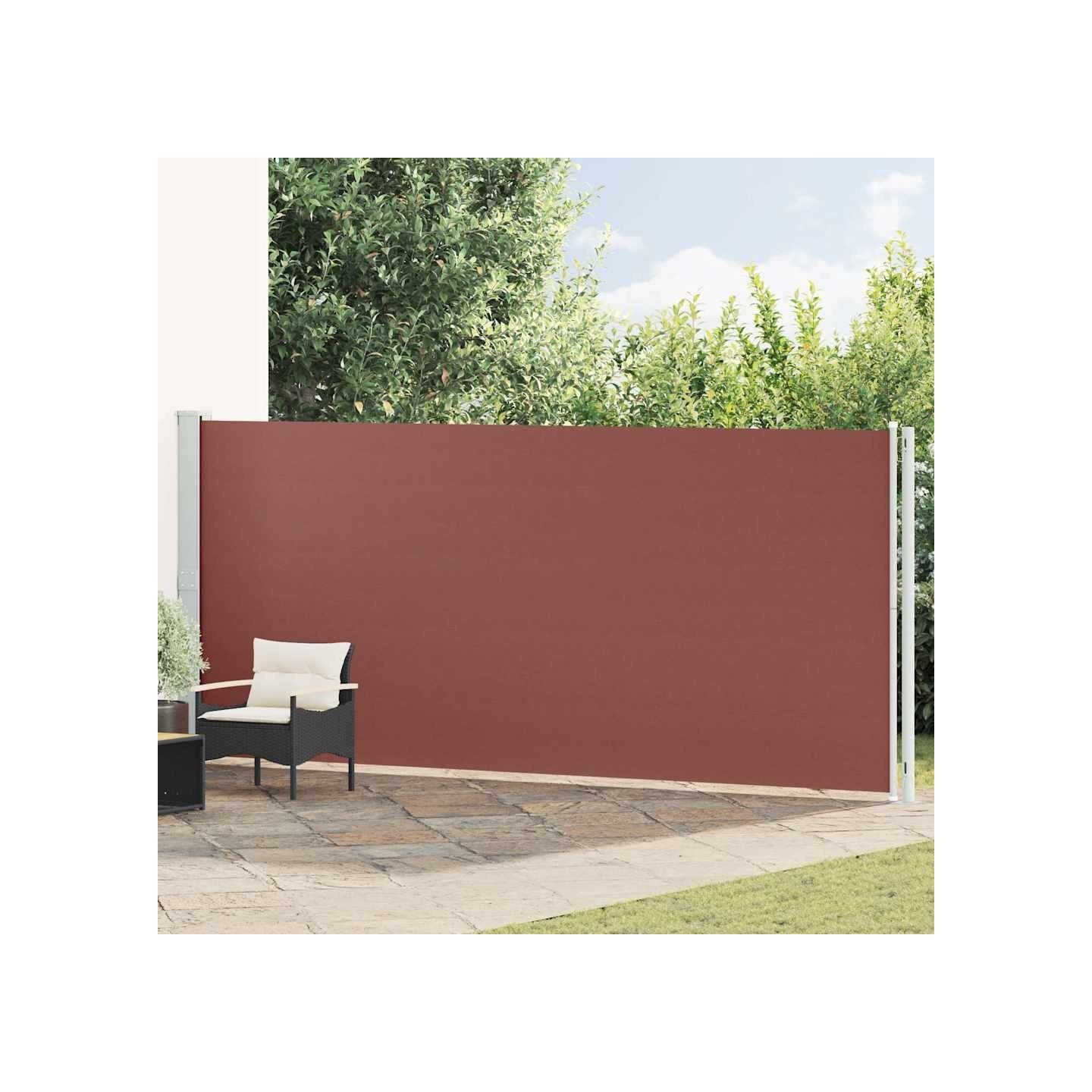Auvent latéral rétractable de patio 180x600 cm Marron