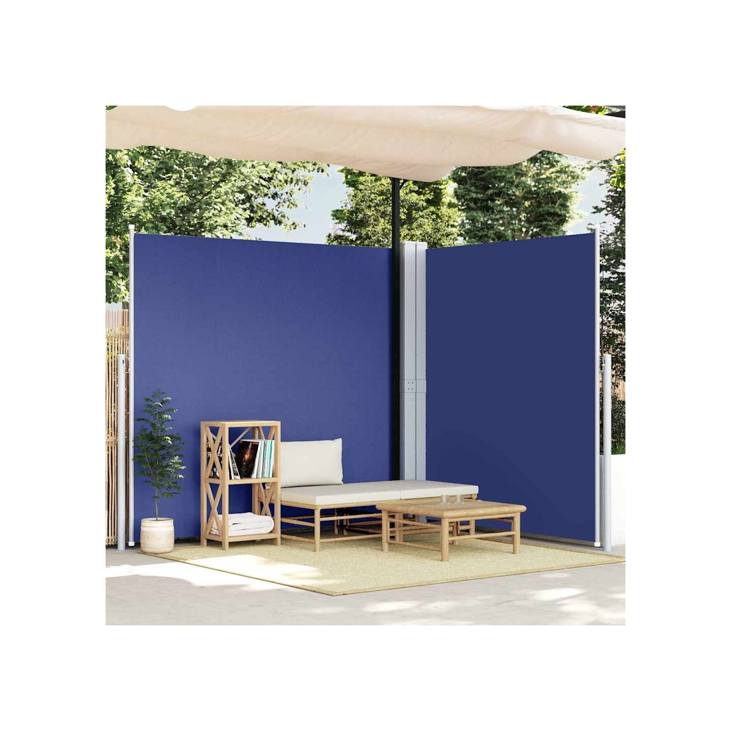 Auvent latéral rétractable Bleu 220x600 cm